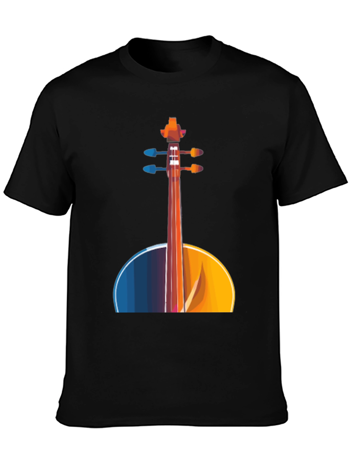 Abstract Cello Graphic Tee - Black Musical Shirt