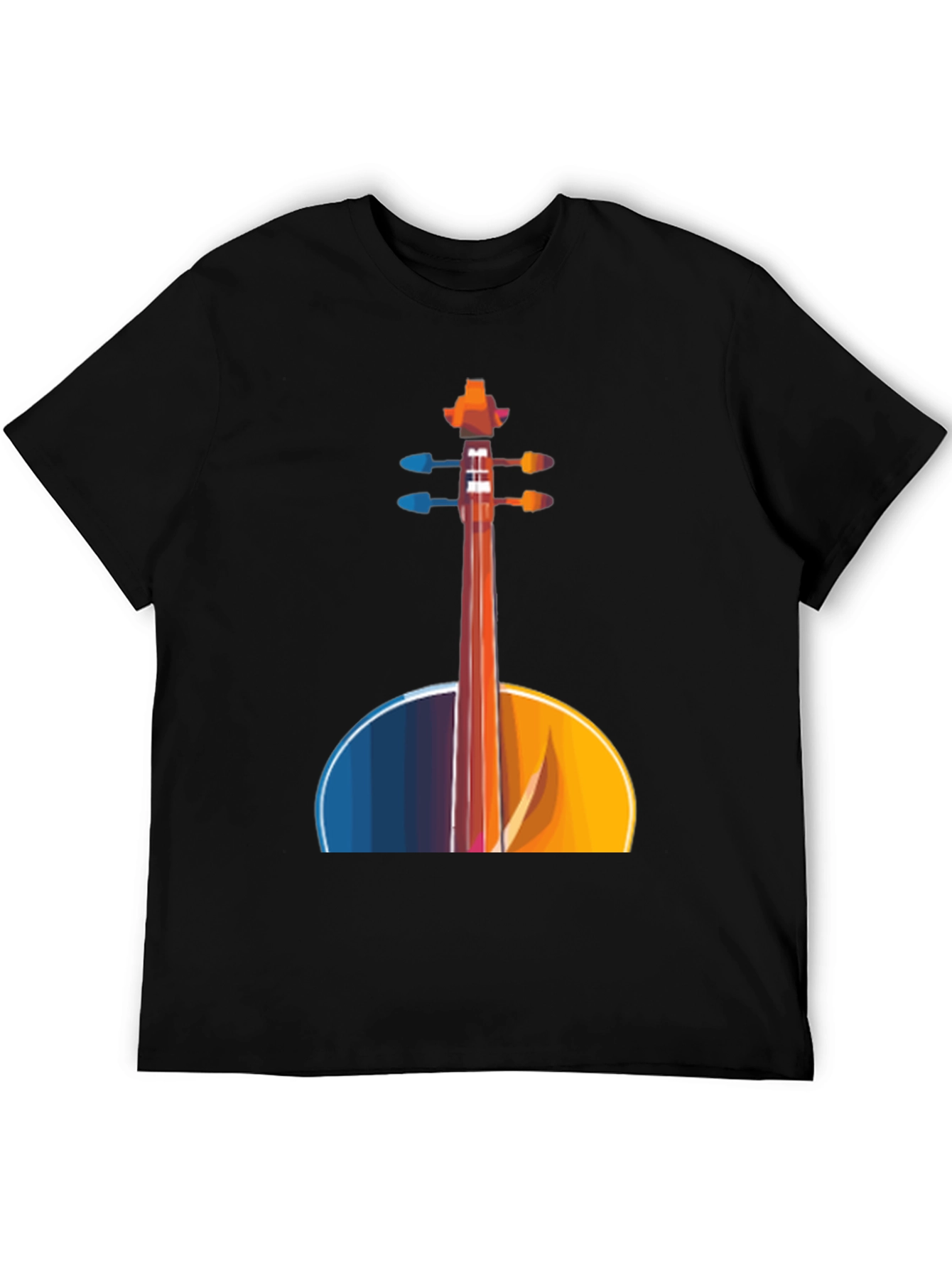 Abstract Cello Graphic Tee - Black Musical Shirt