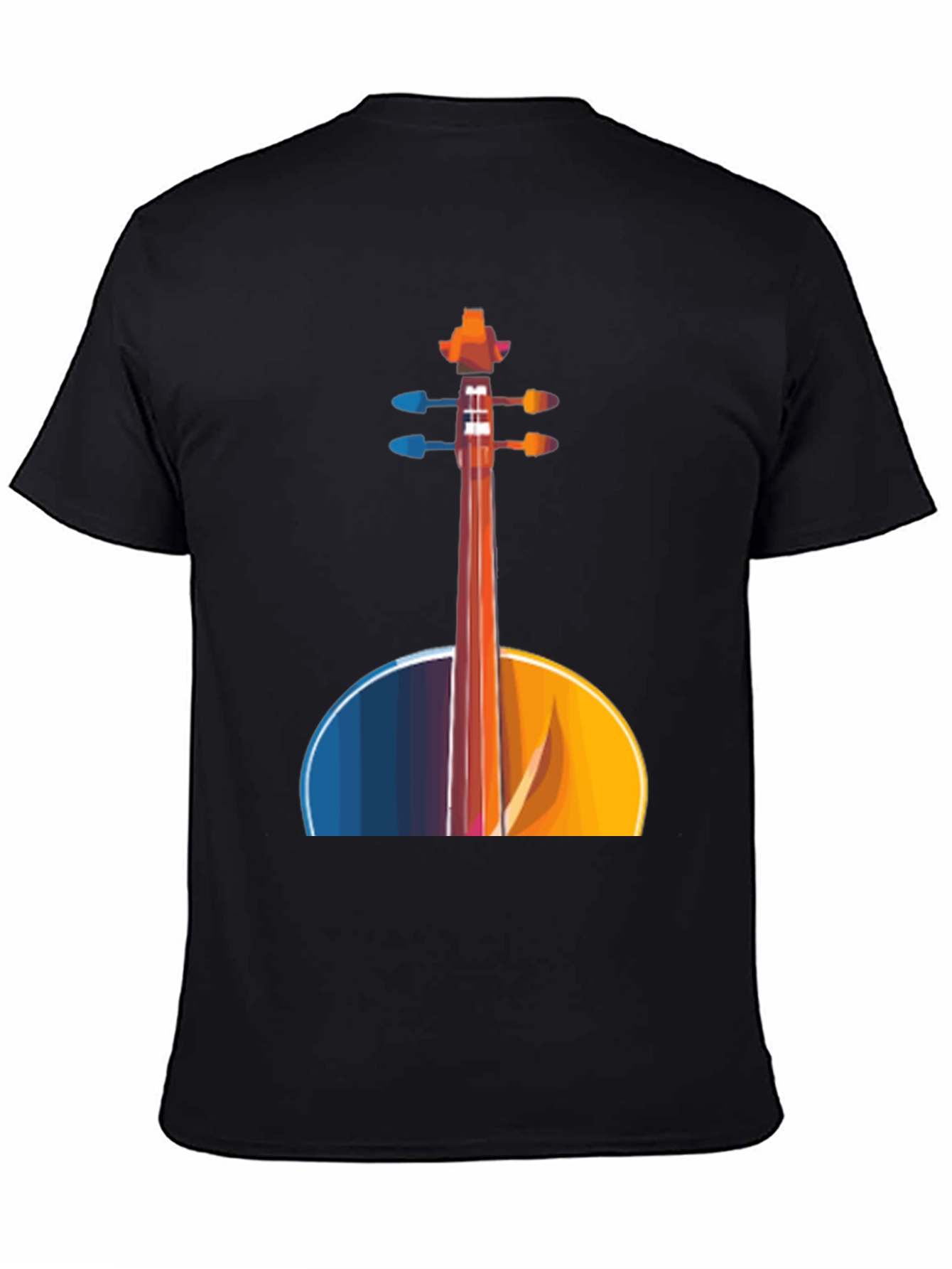 Abstract Cello Graphic Tee - Black Musical Shirt