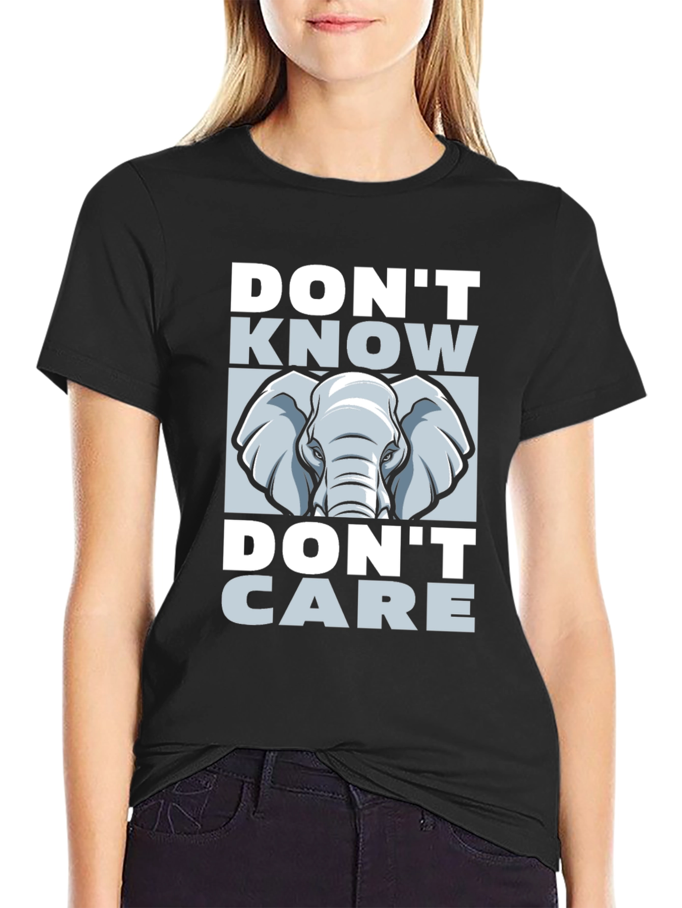 Dont Know Dont Care Elephant Graphic Tee