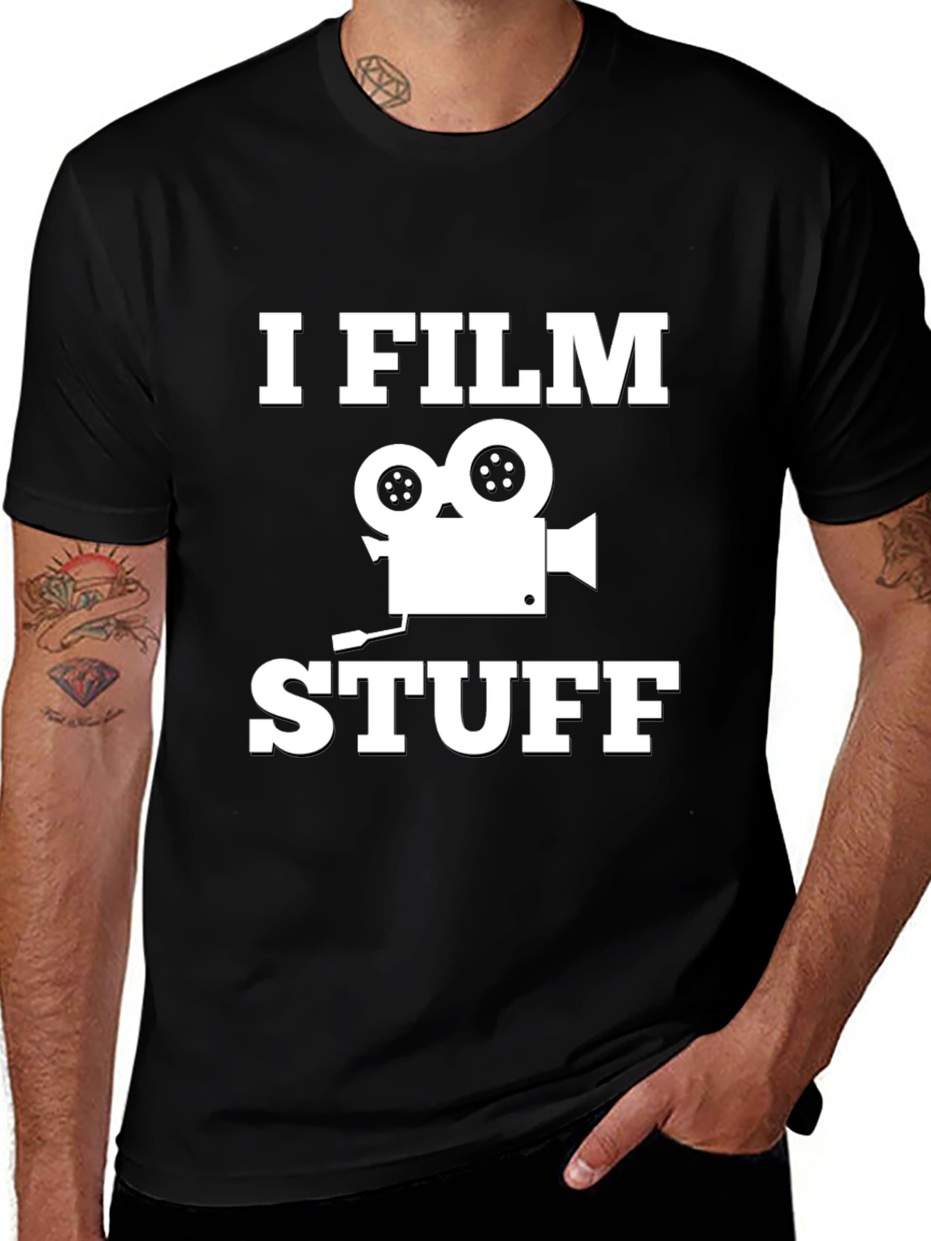 I Film Stuff Black Crewneck T-Shirt