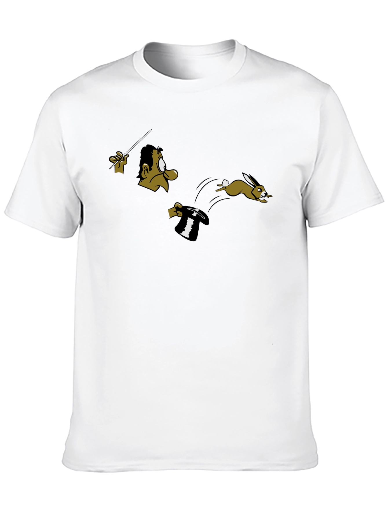 Magician & Rabbit Graphic Tee - Black Cotton T-Shirt