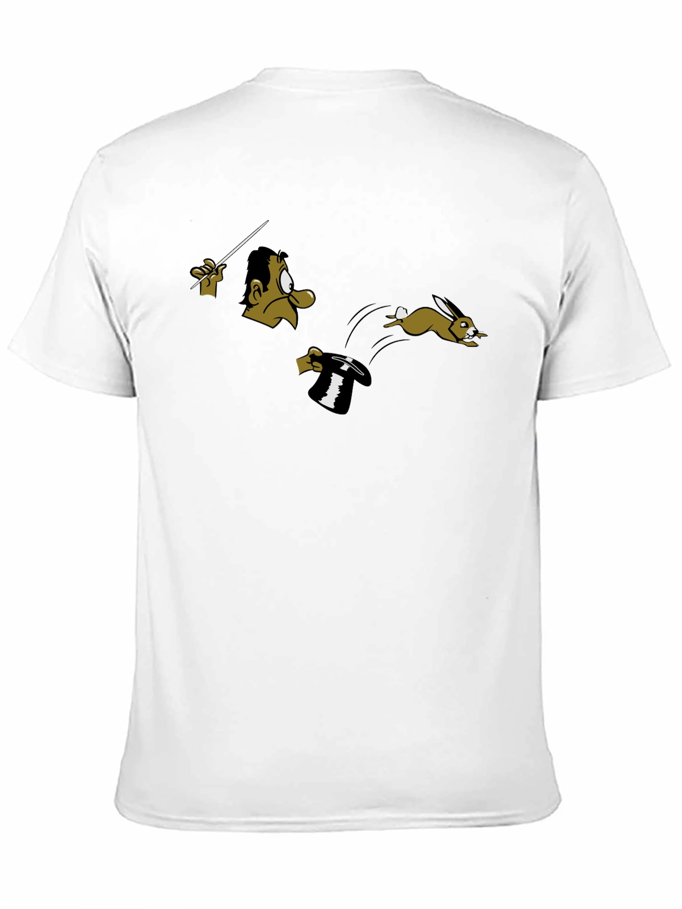 Magician & Rabbit Graphic Tee - Black Cotton T-Shirt
