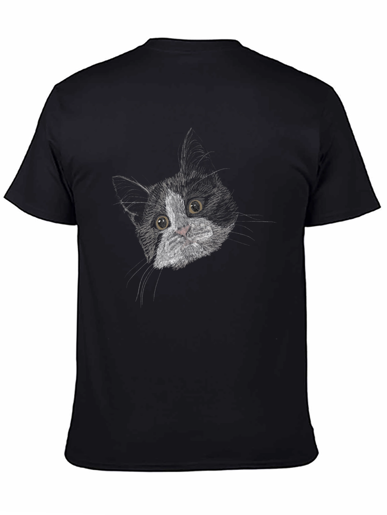 Black Cat Portrait Graphic T-Shirt