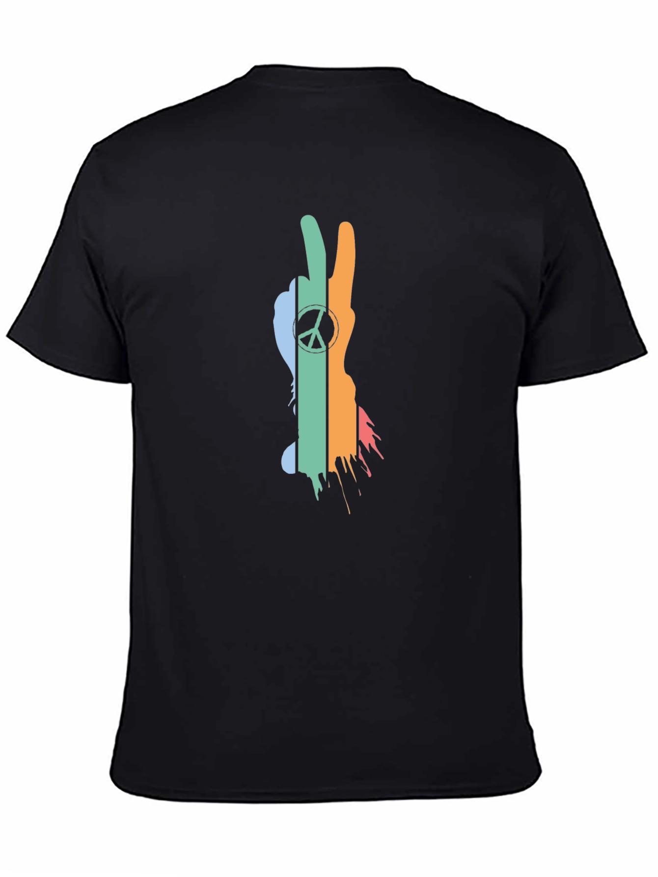 Peace Sign T-Shirt - Retro Style Black Tee