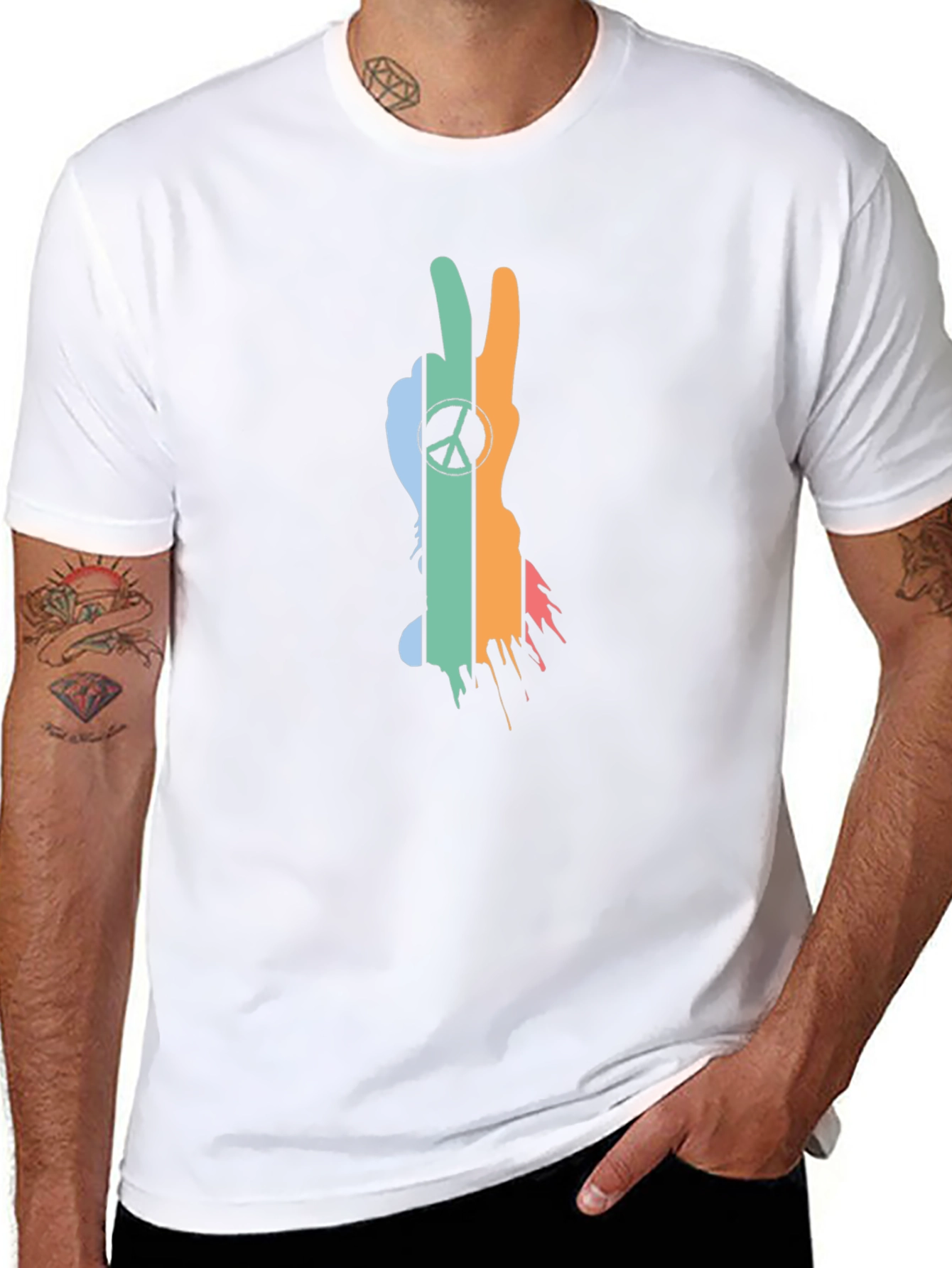 Peace Sign T-Shirt - Retro Style Black Tee