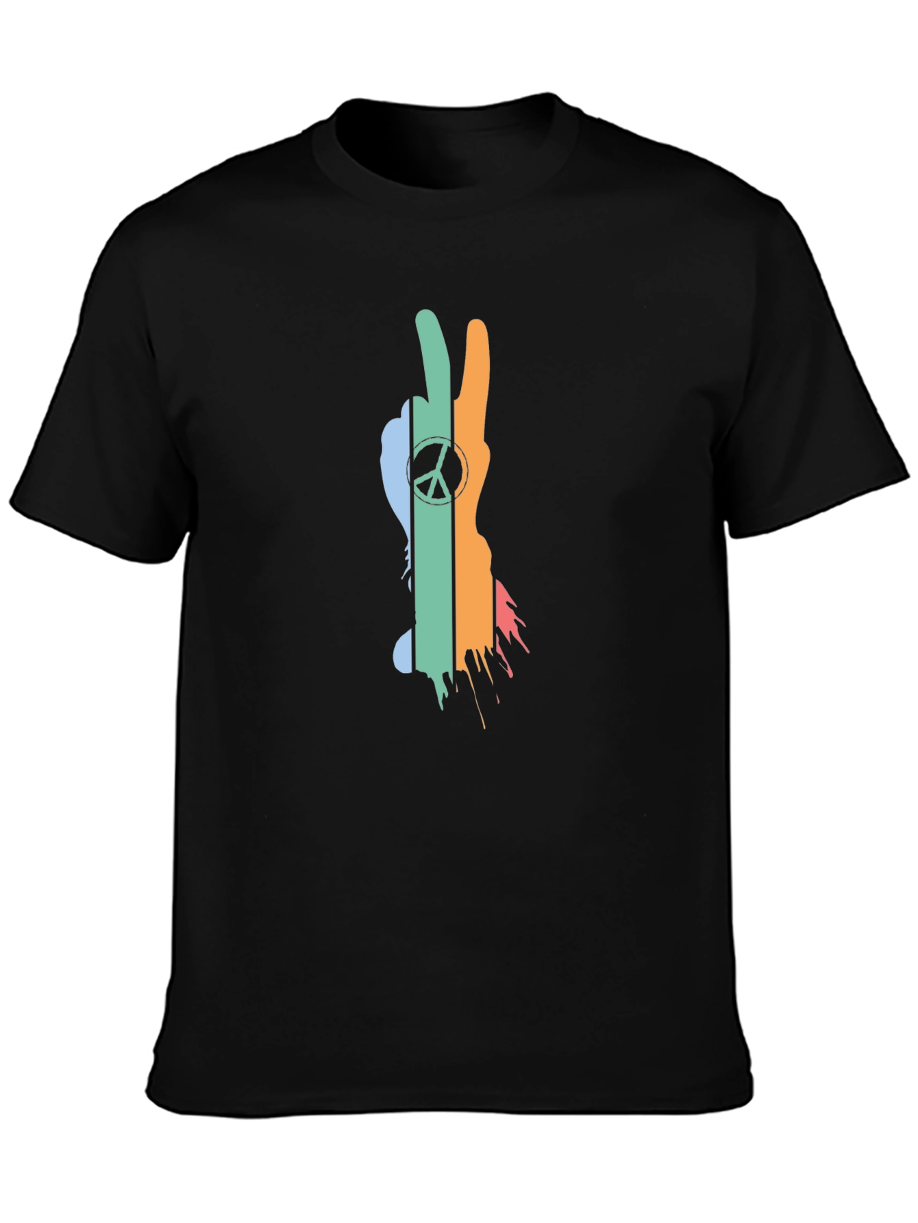 Peace Sign T-Shirt - Retro Style Black Tee