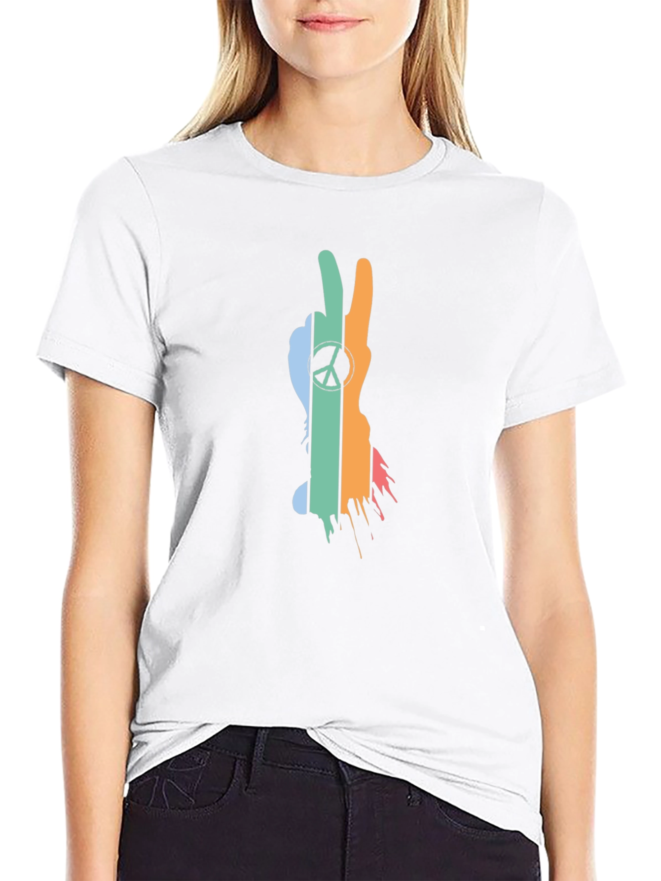 Peace Sign T-Shirt - Retro Style Black Tee