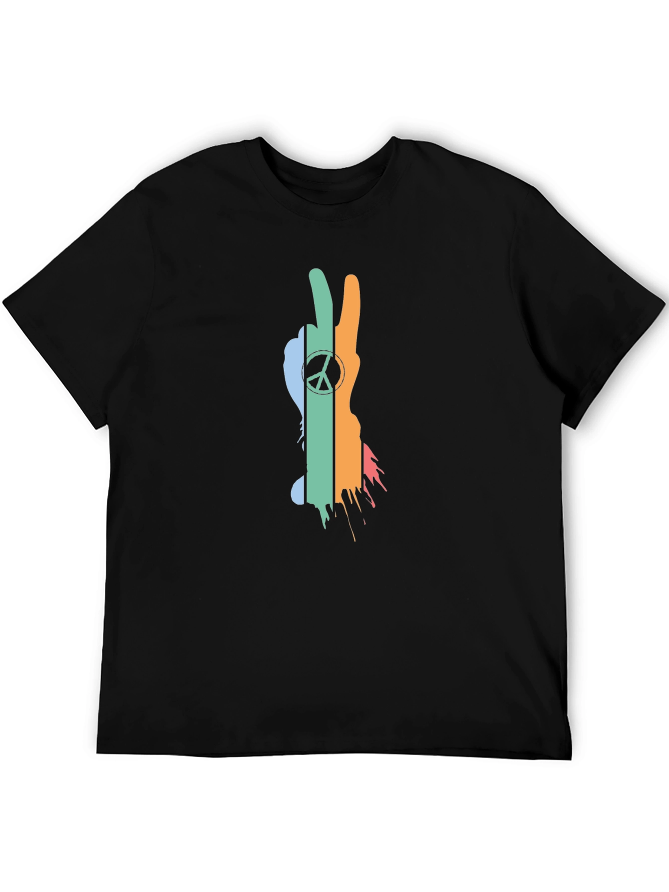 Peace Sign T-Shirt - Retro Style Black Tee