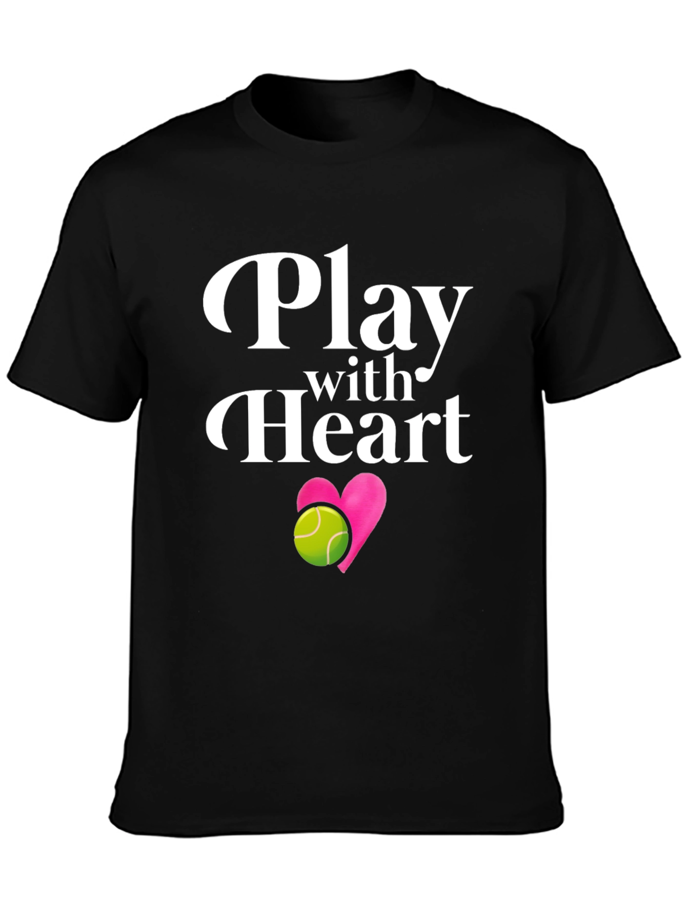 Play with Heart Black Graphic Tee