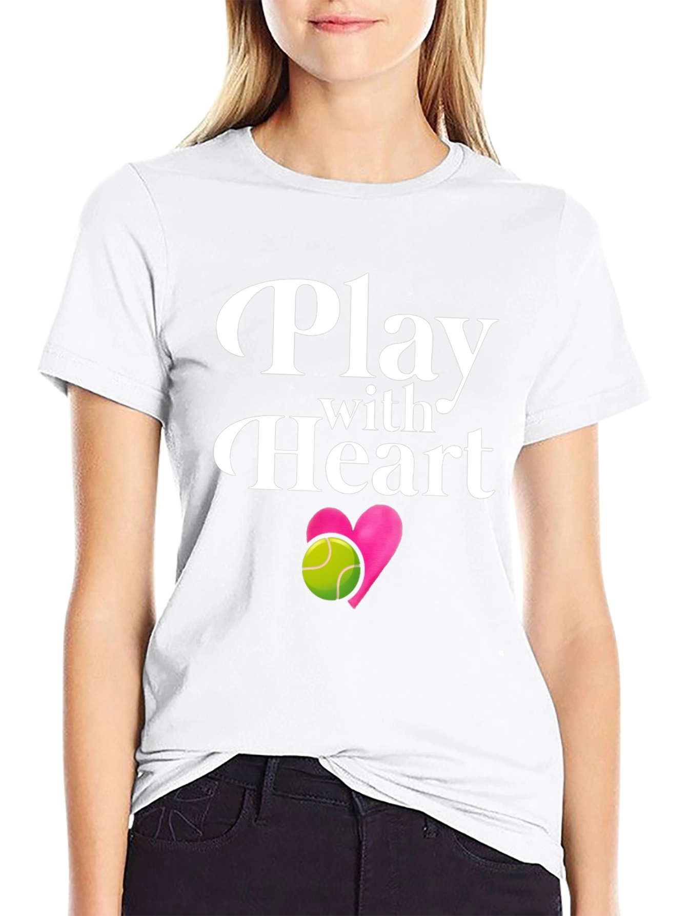 Play with Heart Black Graphic Tee