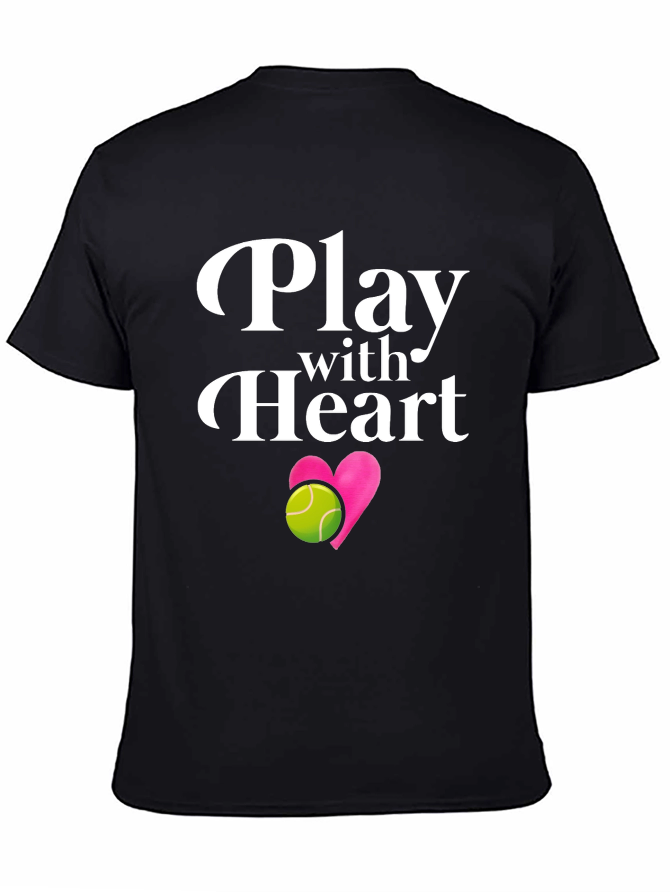 Play with Heart Black Graphic Tee