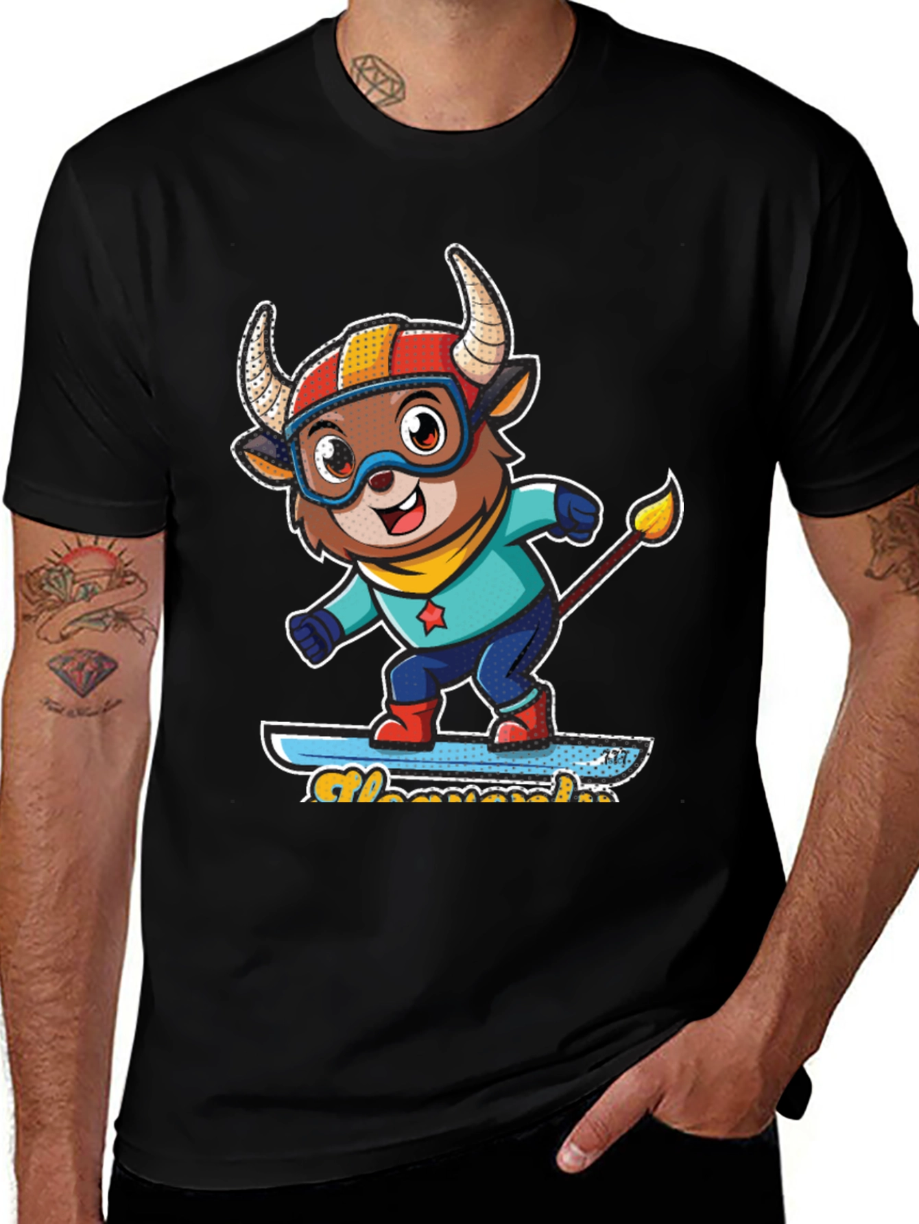 Funny Bull Skateboard T-Shirt