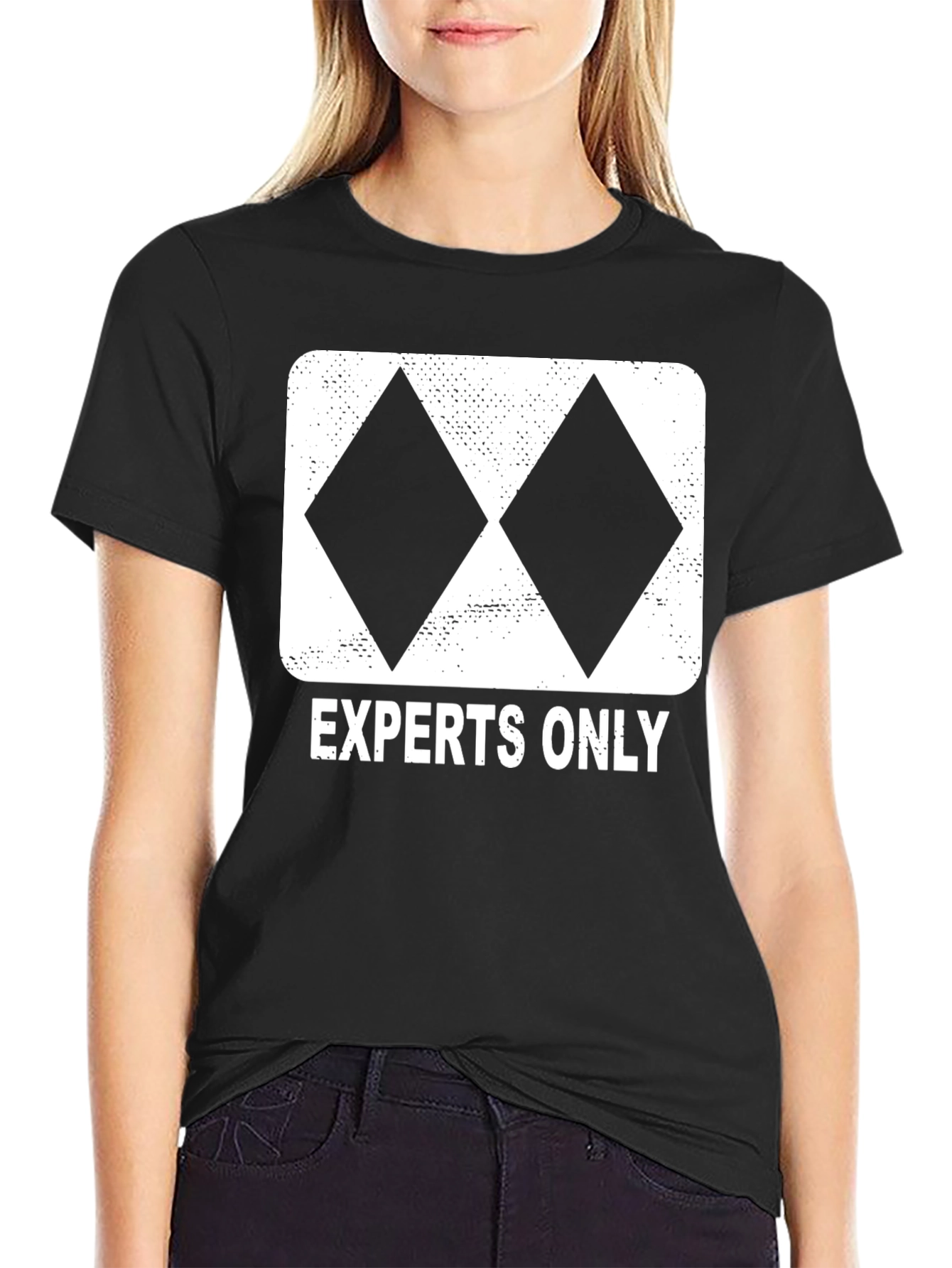 Experts Only Skiing Black T-Shirt