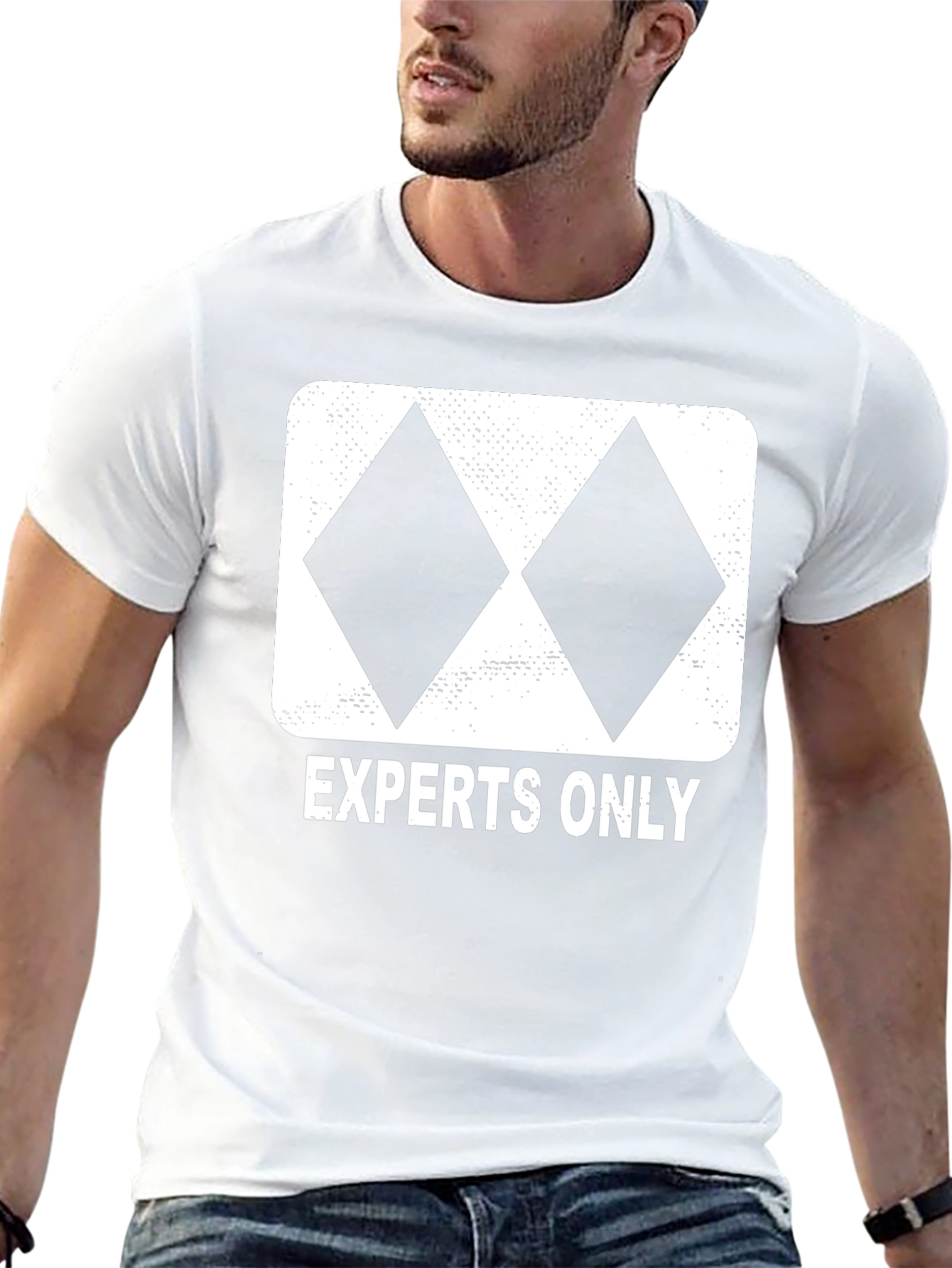 Experts Only Skiing Black T-Shirt