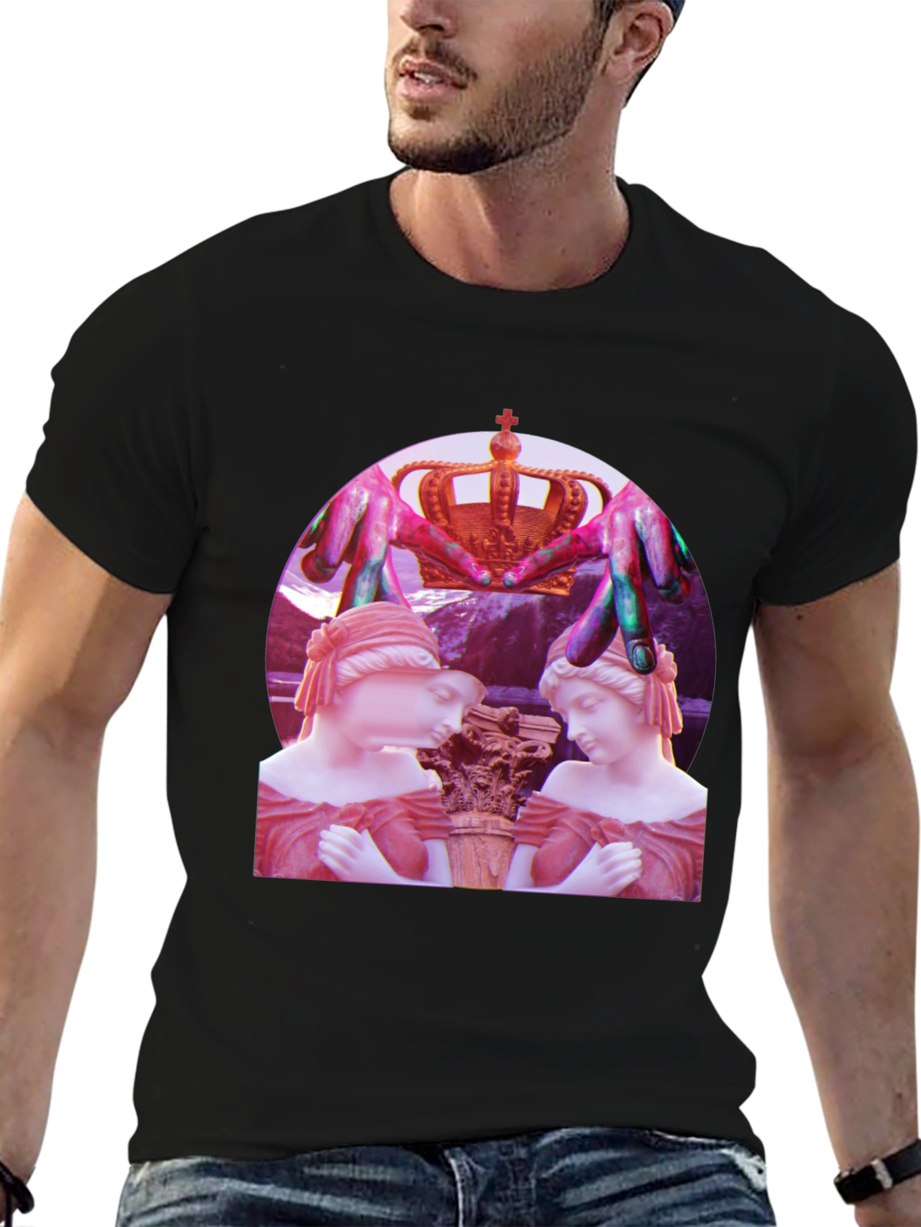 Artistic Statue Graphic Tee - Unique Design