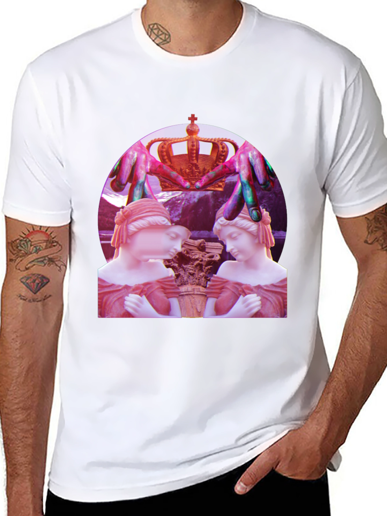 Artistic Statue Graphic Tee - Unique Design