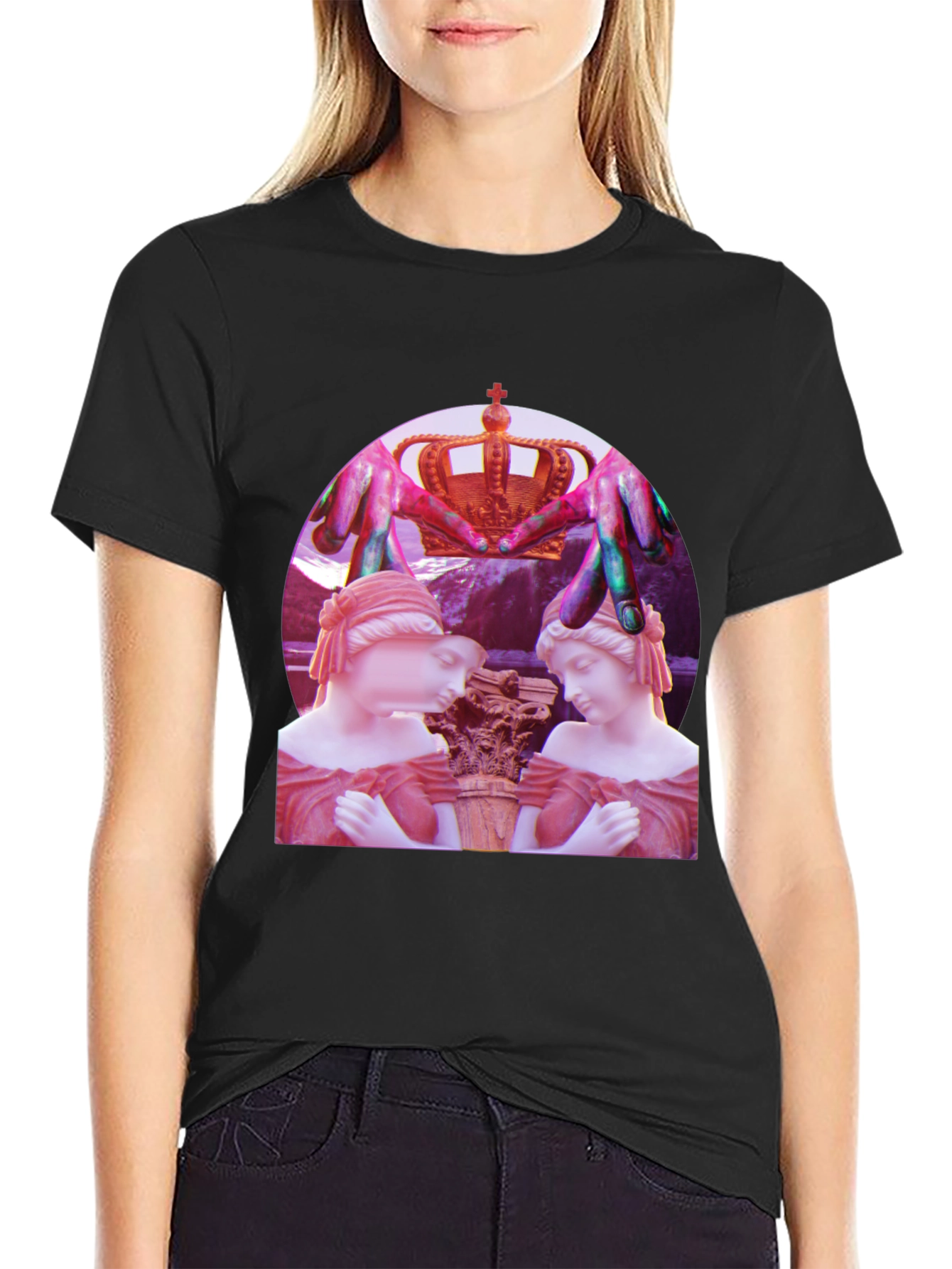 Artistic Statue Graphic Tee - Unique Design
