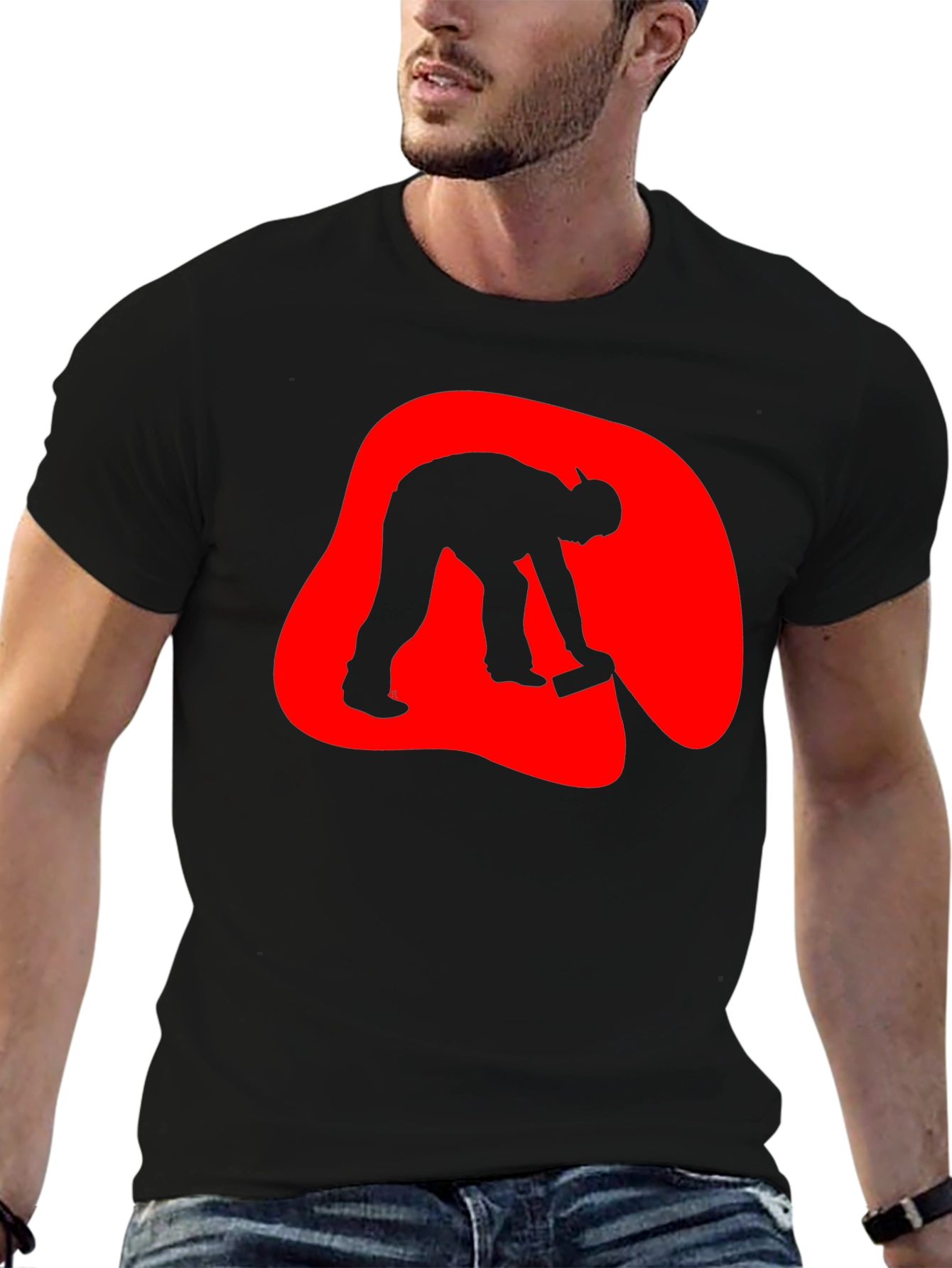 Curling Silhouette Graphic T-Shirt