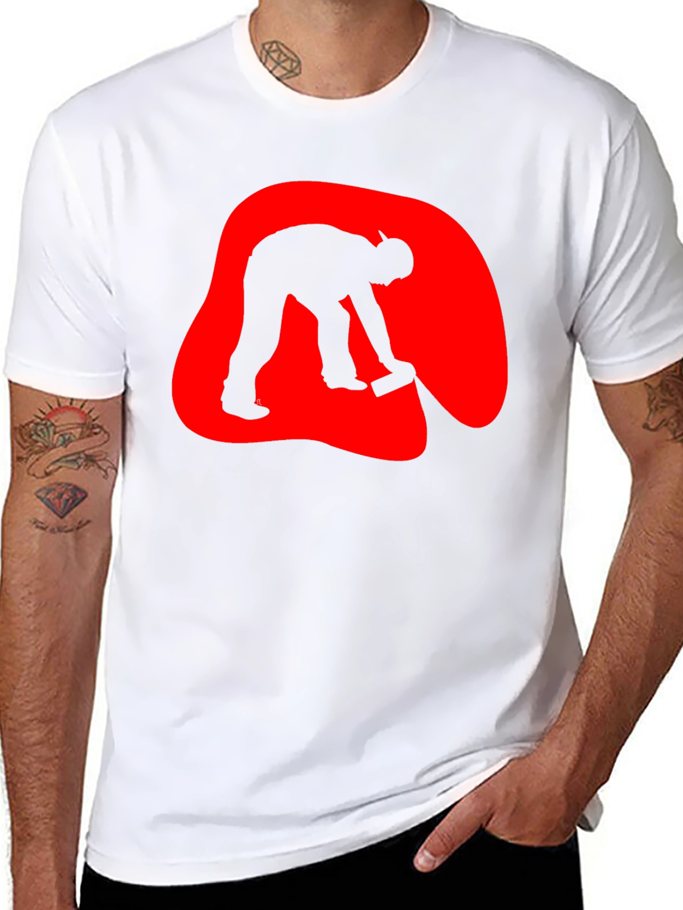 Curling Silhouette Graphic T-Shirt