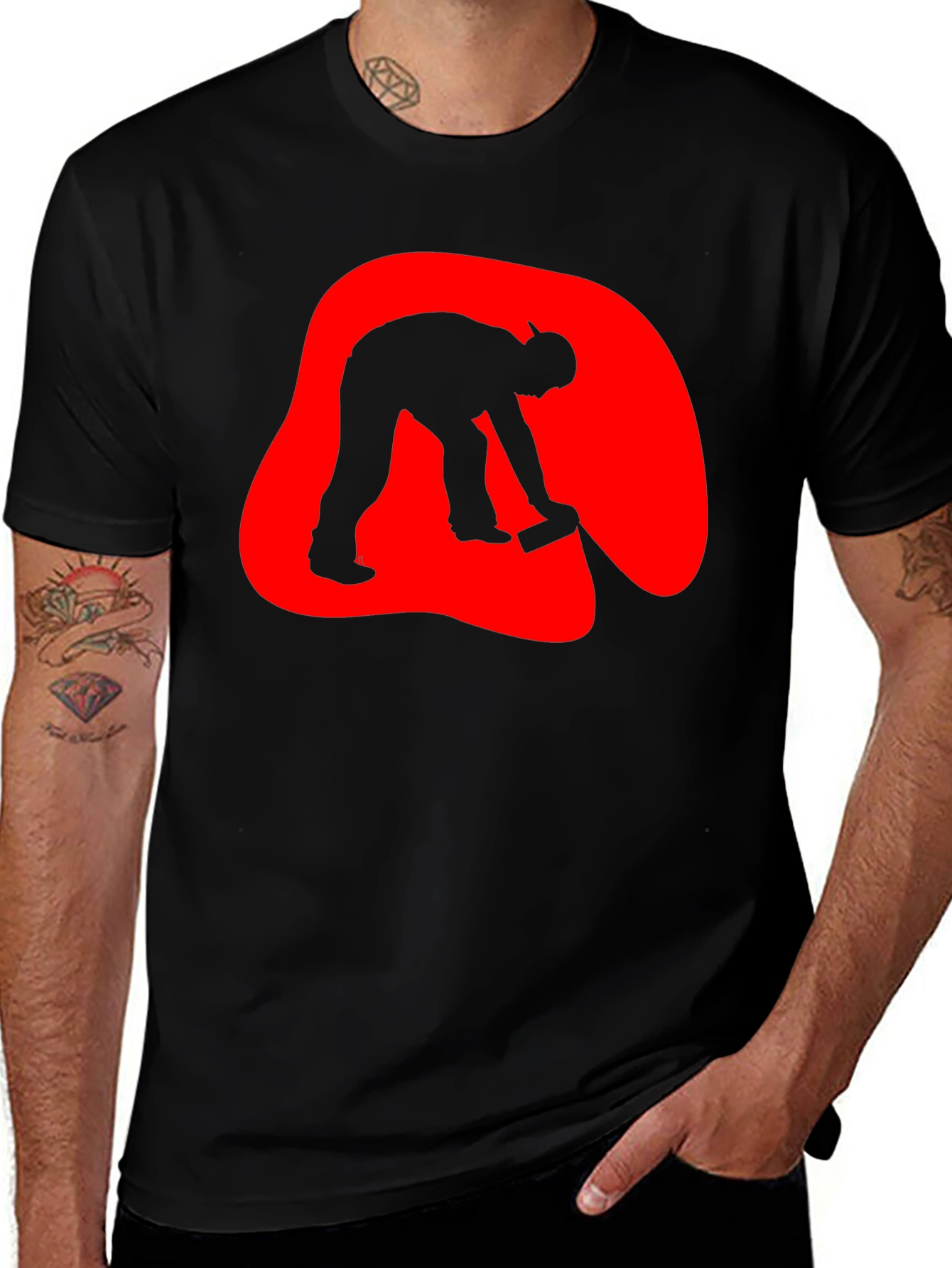Curling Silhouette Graphic T-Shirt