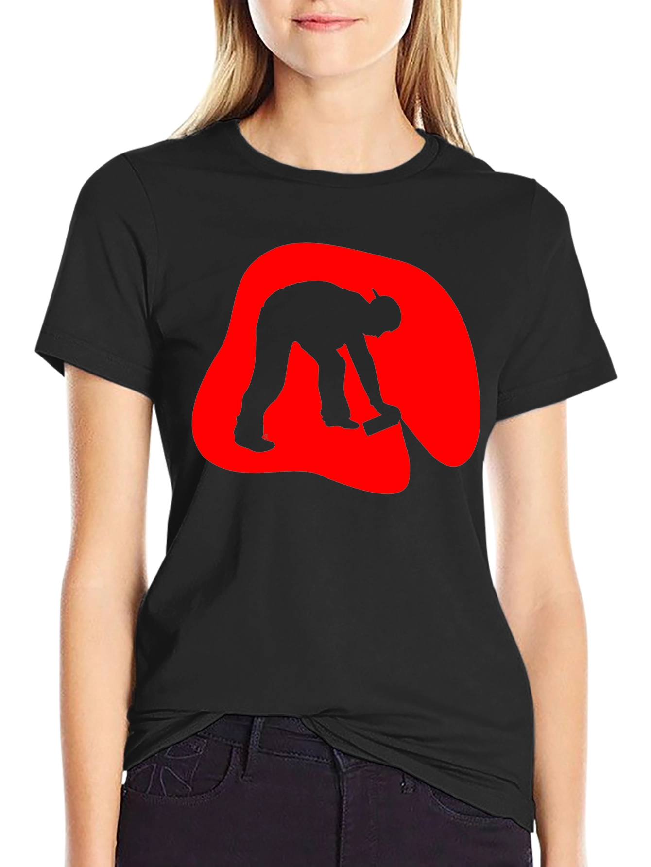 Curling Silhouette Graphic T-Shirt