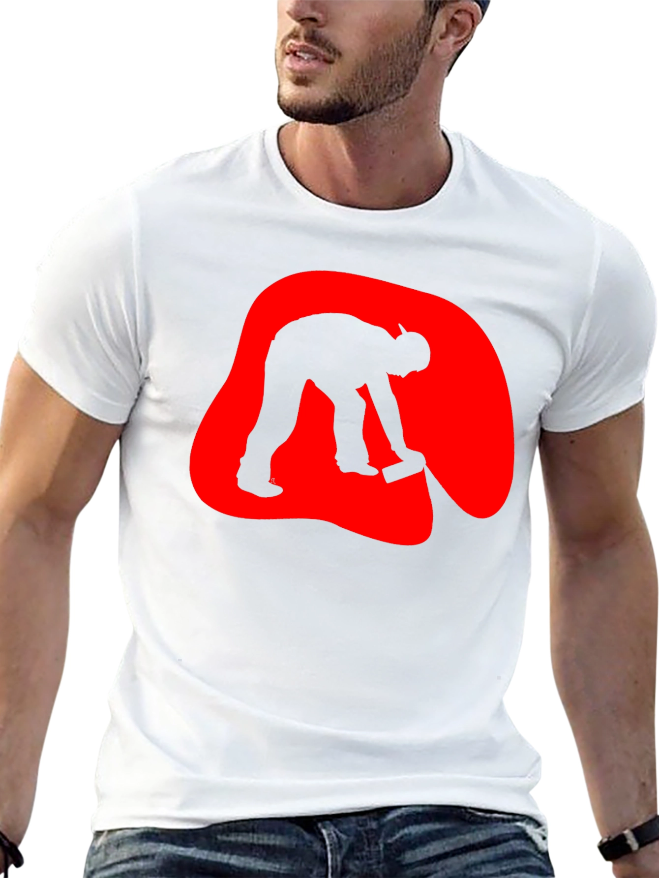 Curling Silhouette Graphic T-Shirt