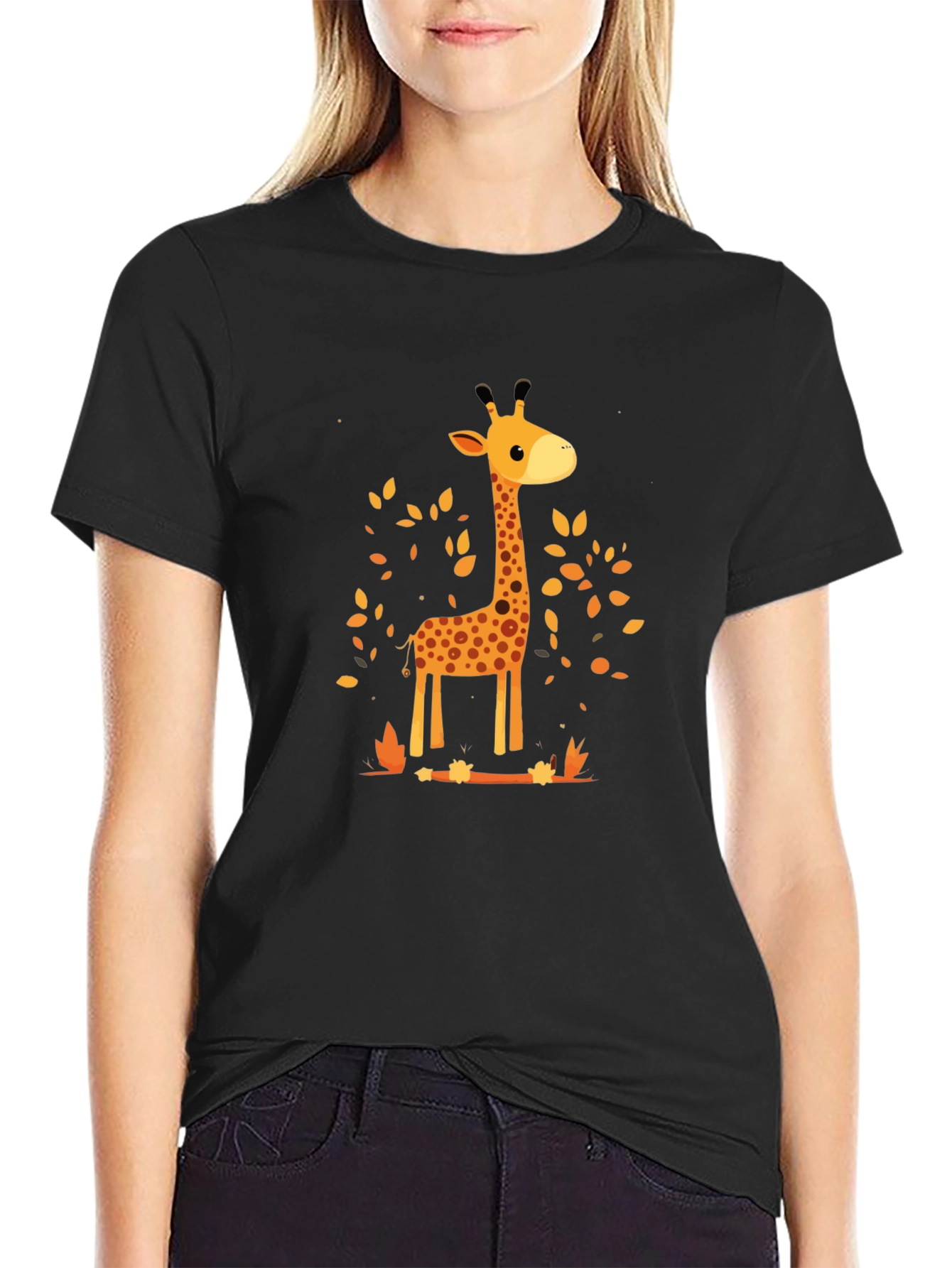 Giraffe Print Crewneck T-Shirt