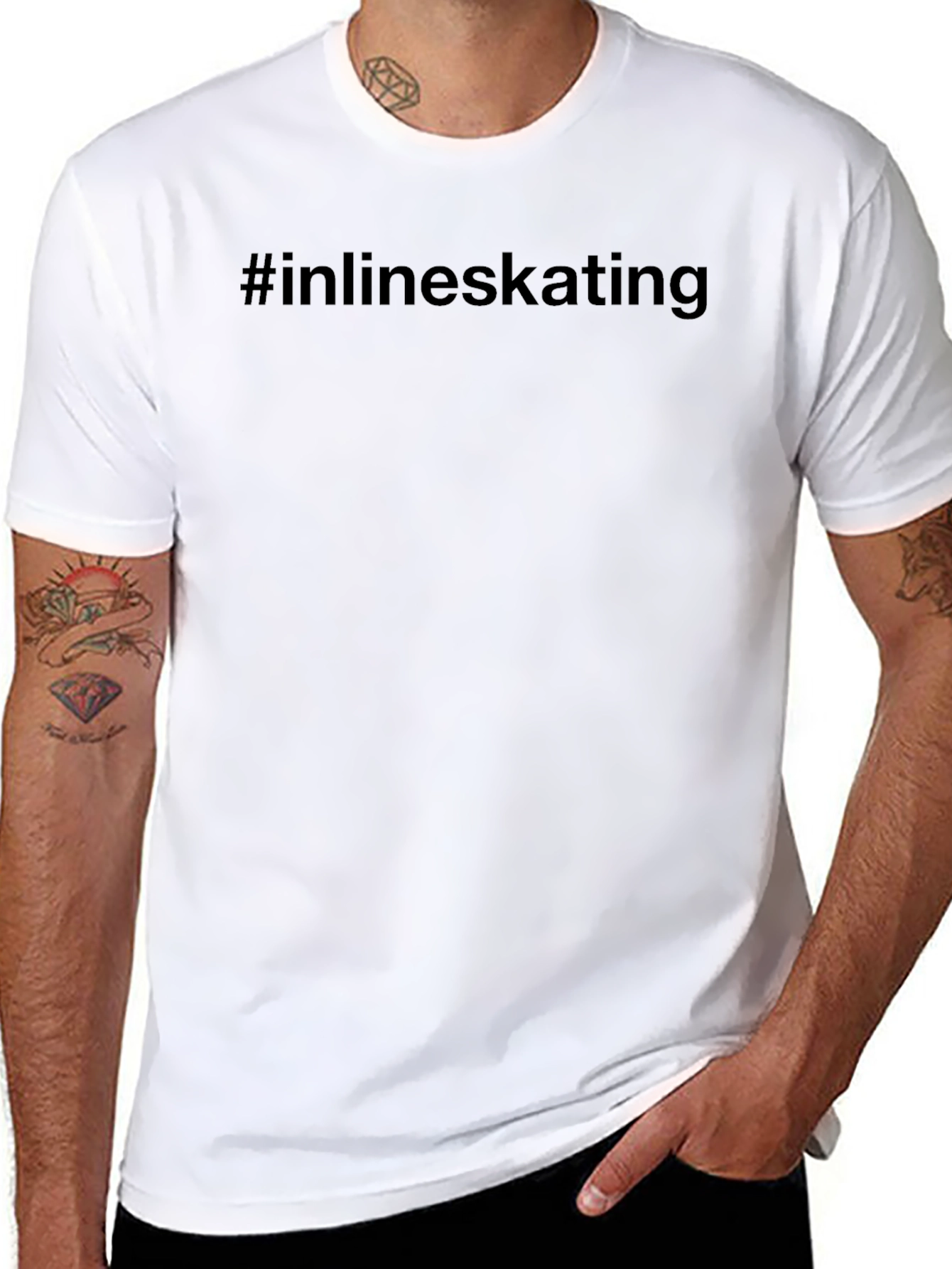 Inline Skating Graphic Tee - Black Cotton Blend