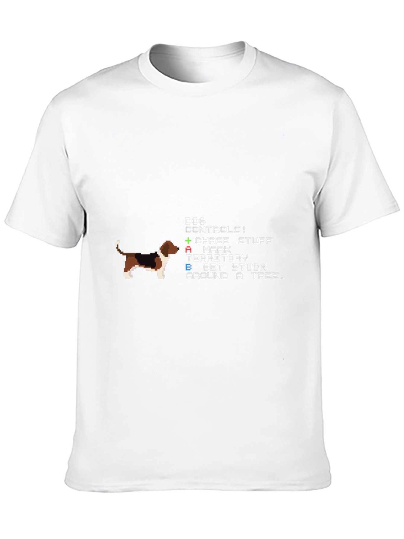 Dog Controls Pixel Art Black T-Shirt