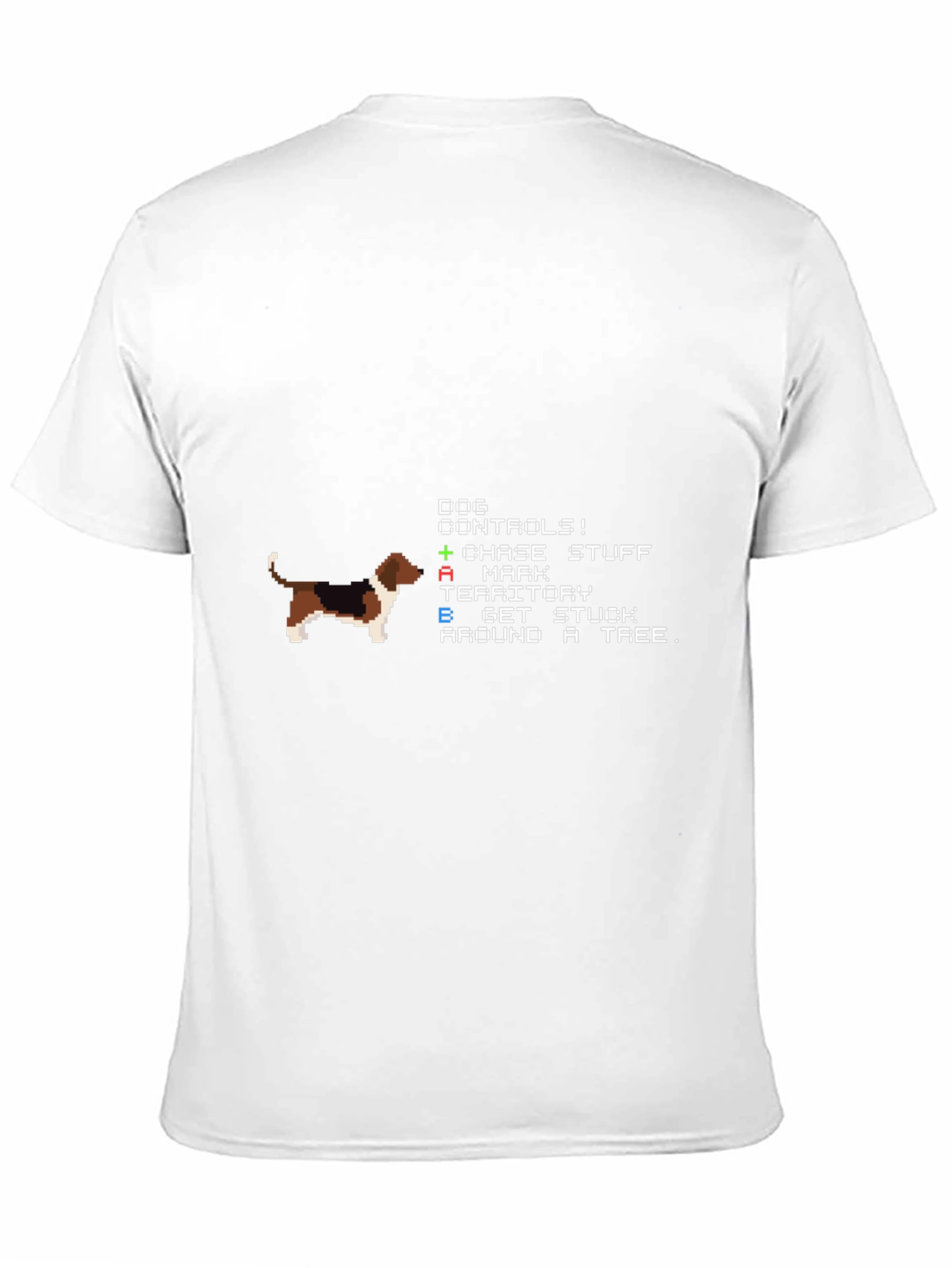 Dog Controls Pixel Art Black T-Shirt