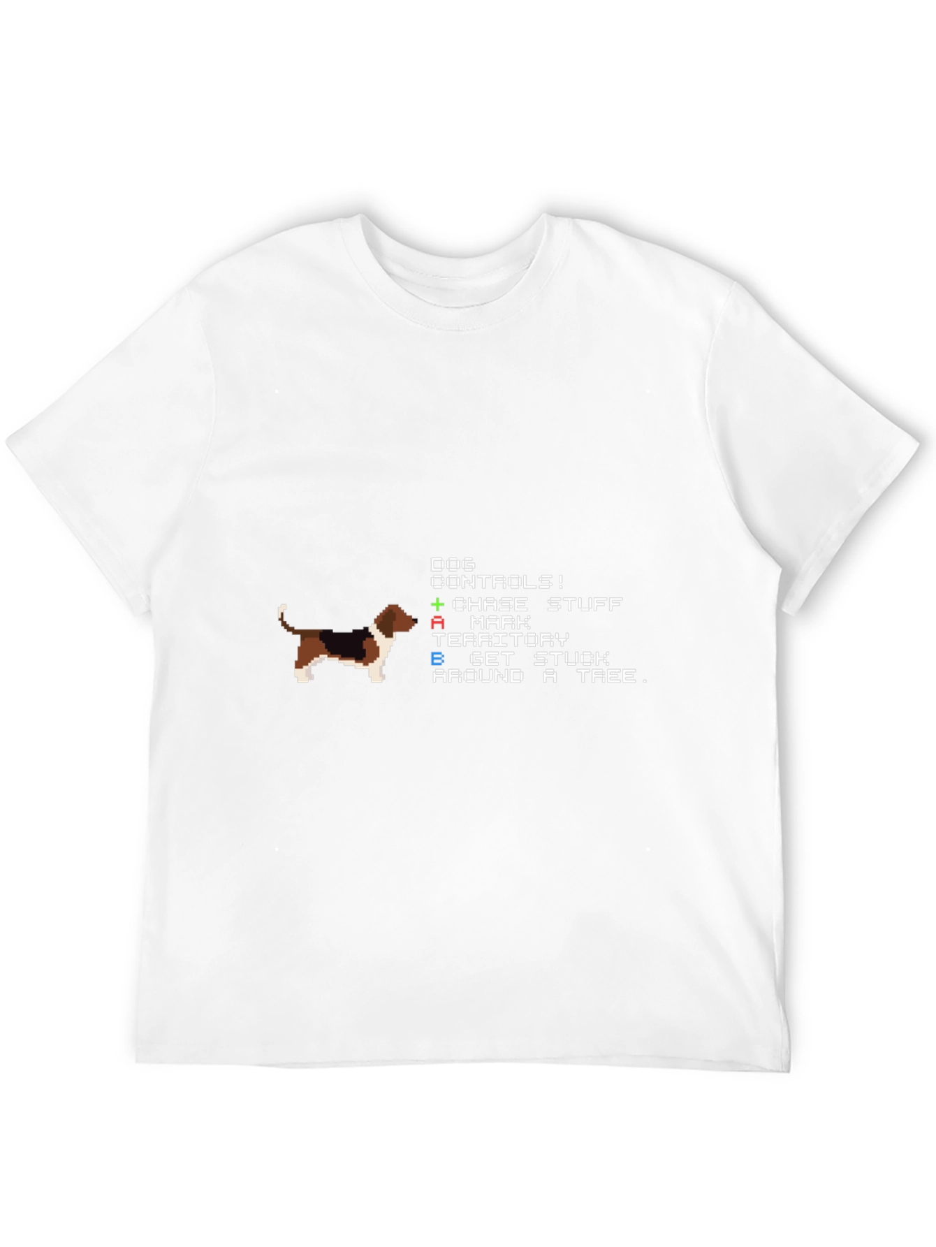 Dog Controls Pixel Art Black T-Shirt