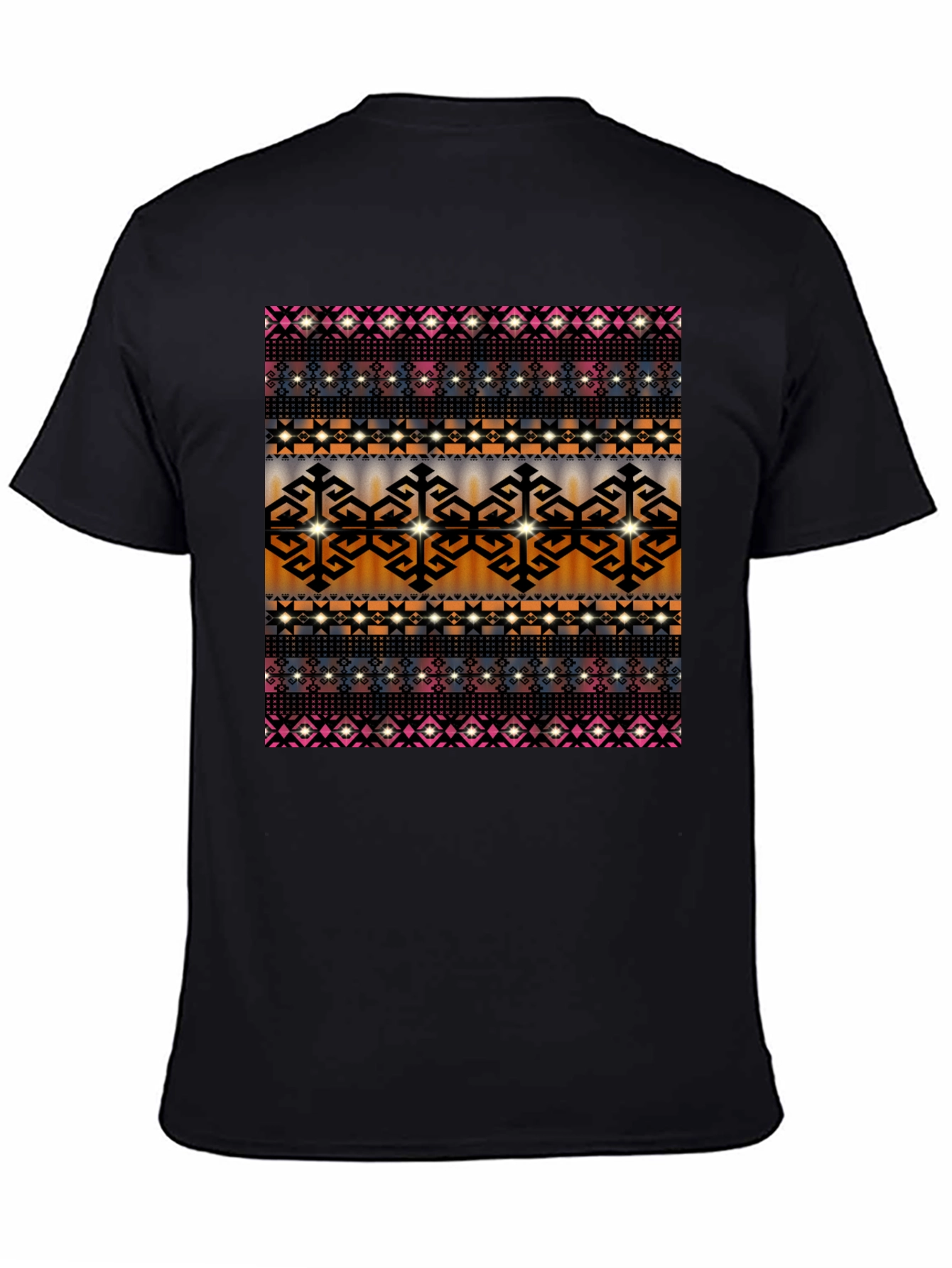Patterned Graphic Tee - Mens Black T-Shirt
