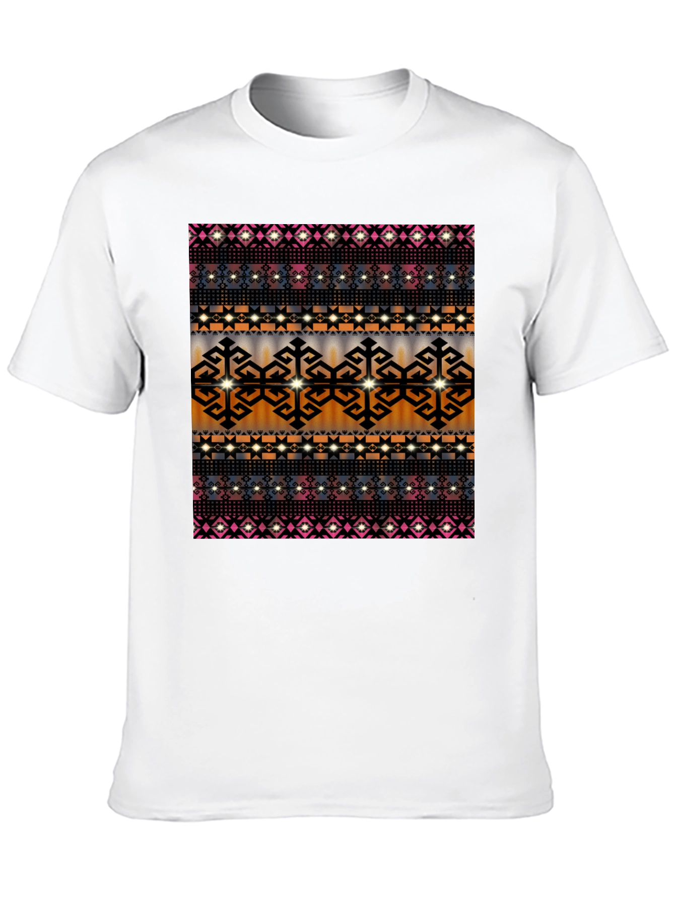 Patterned Graphic Tee - Mens Black T-Shirt
