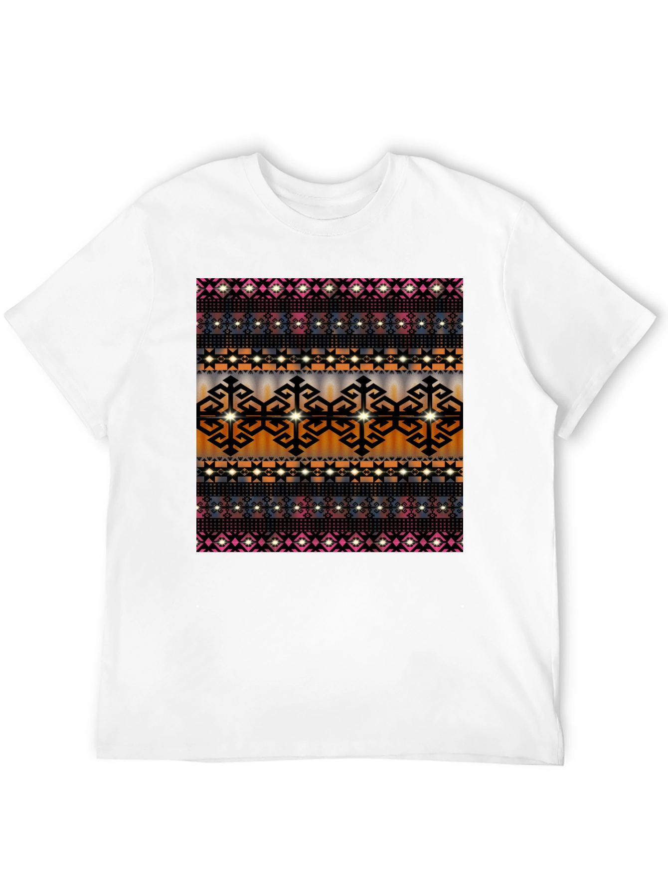 Patterned Graphic Tee - Mens Black T-Shirt