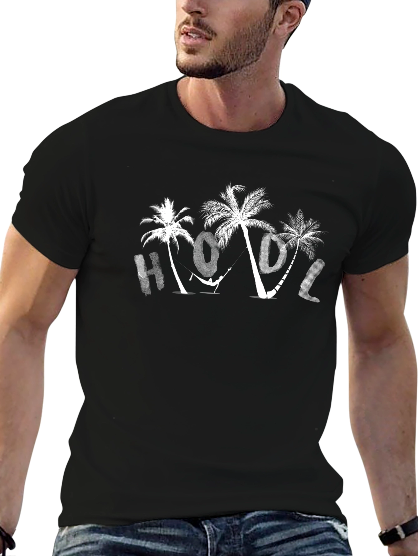 Tropical HODL Black T-Shirt