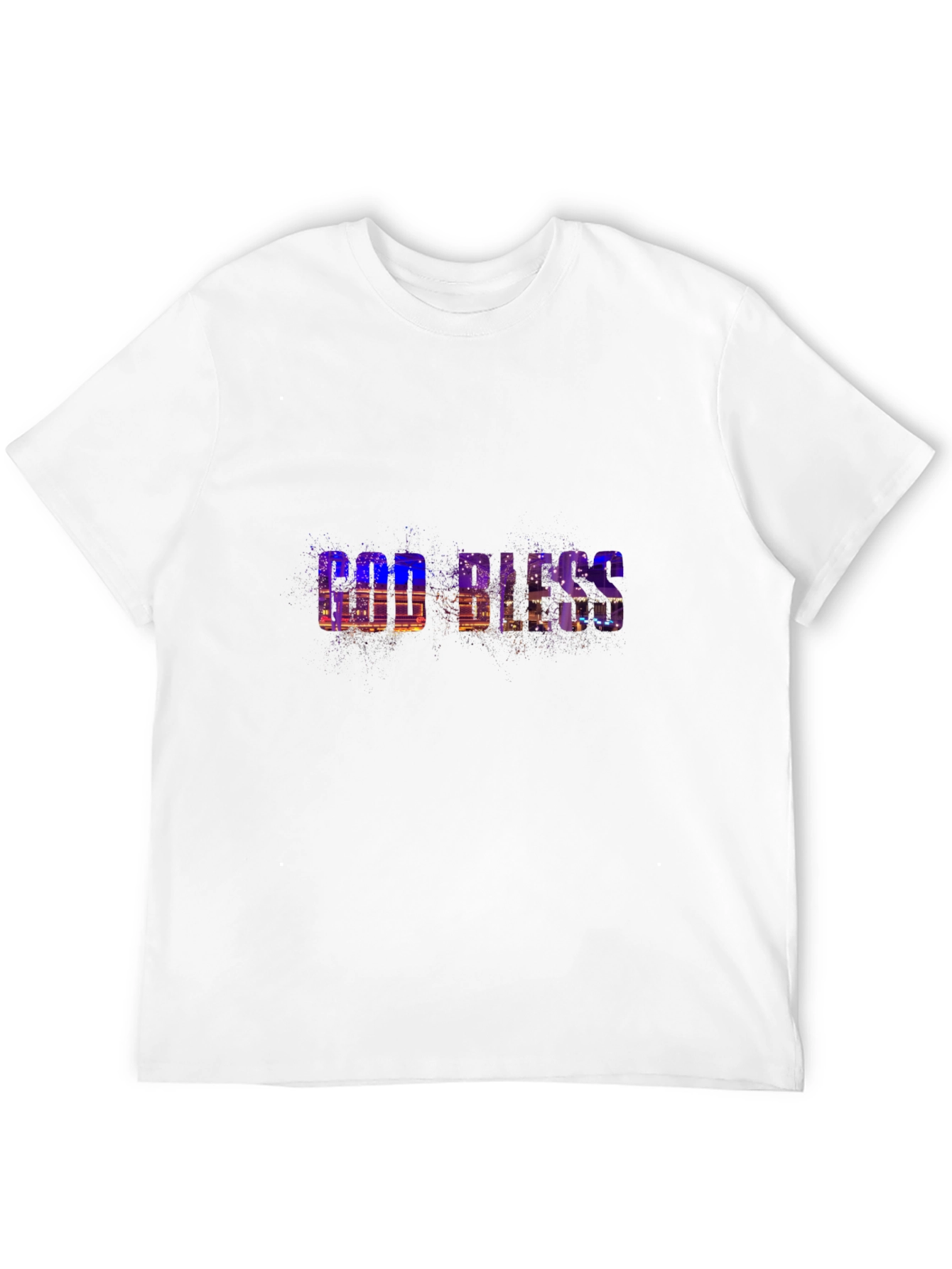 God Bless Graphic Print Black T-Shirt