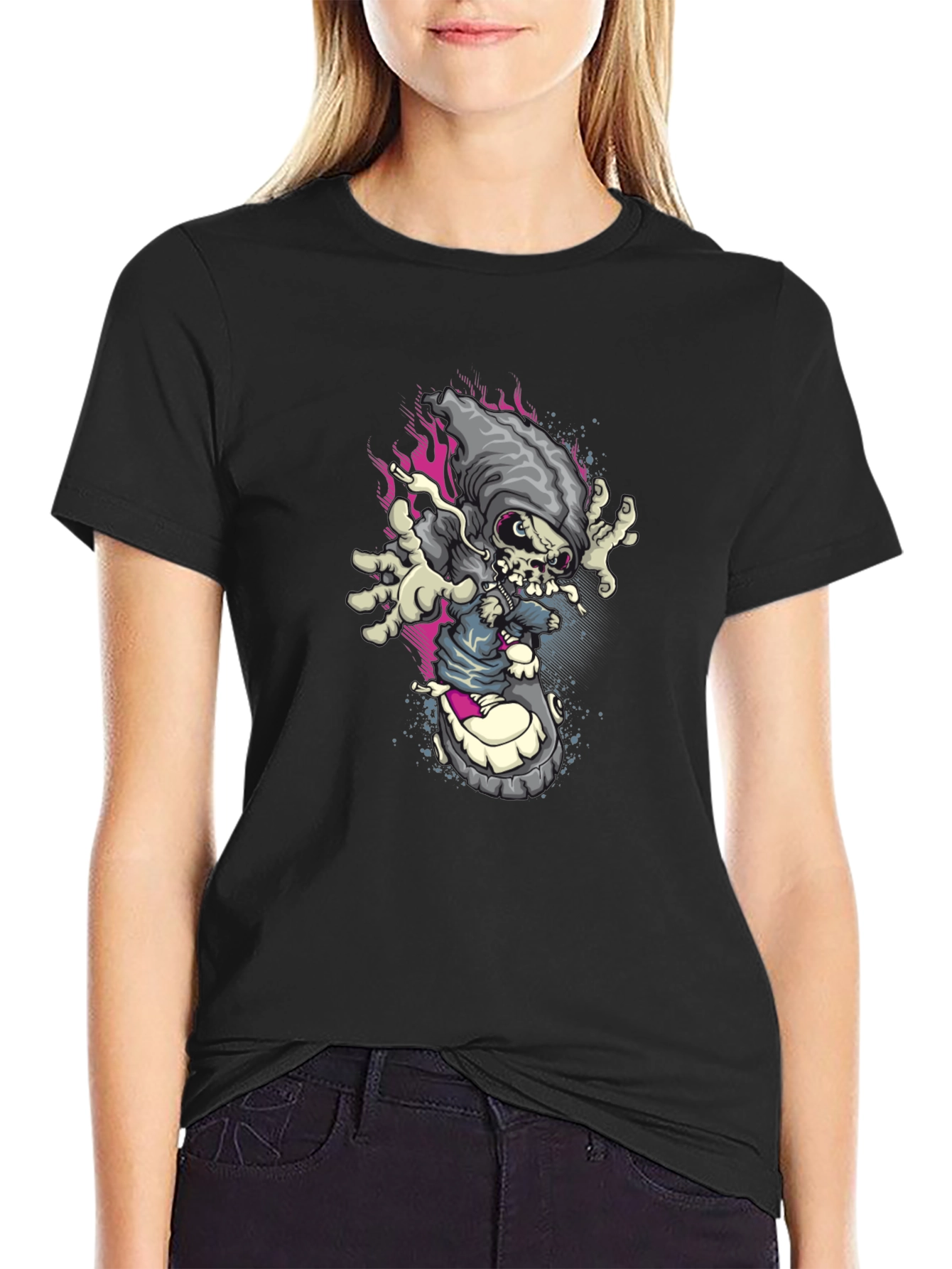 Skate Reaper Graphic Tee - Edgy Streetwear