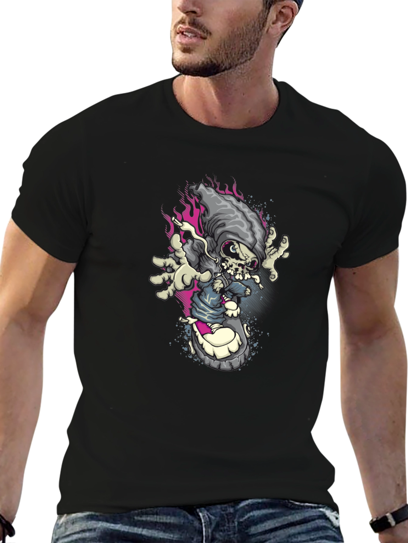 Skate Reaper Graphic Tee - Edgy Streetwear