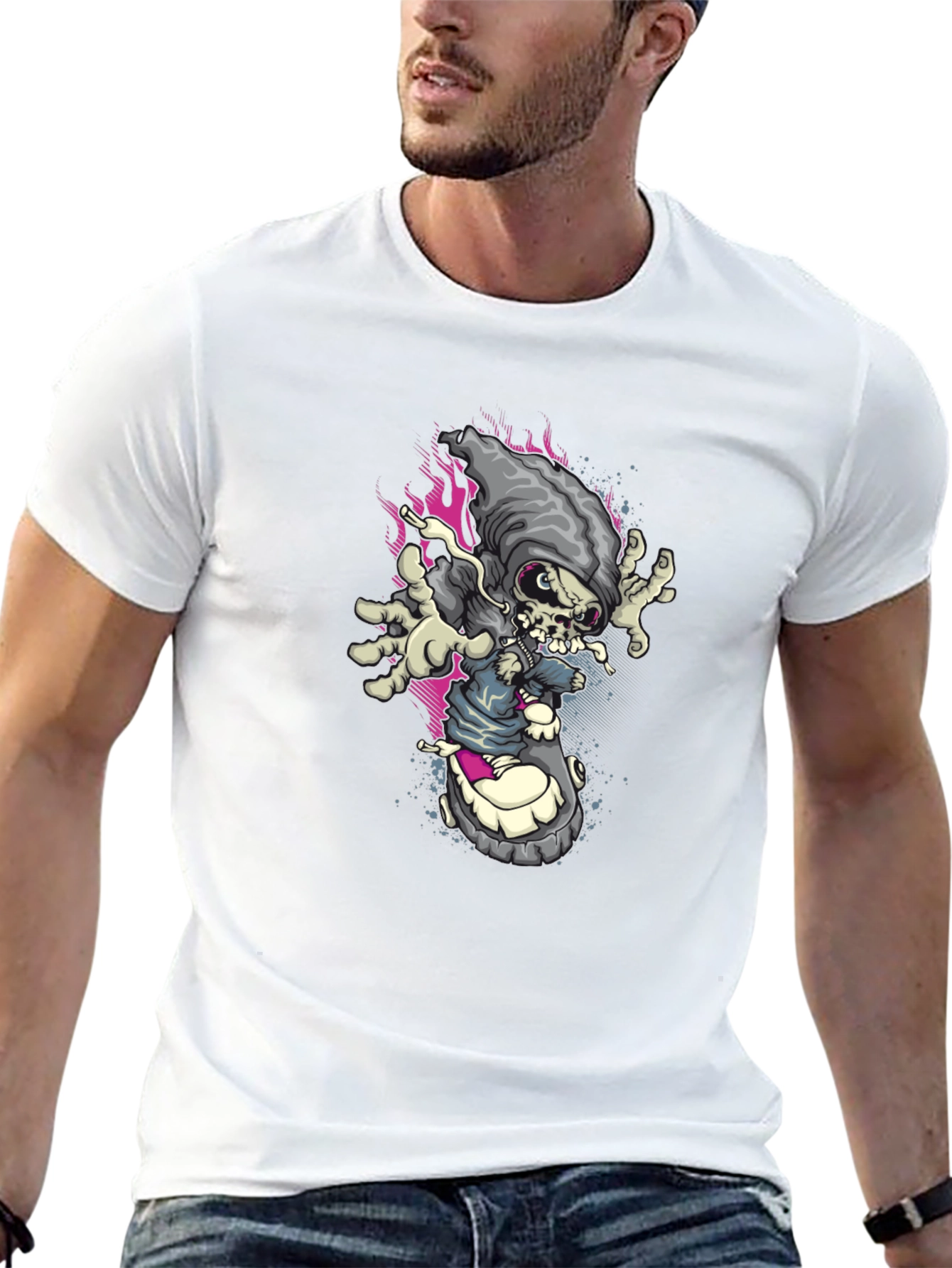Skate Reaper Graphic Tee - Edgy Streetwear