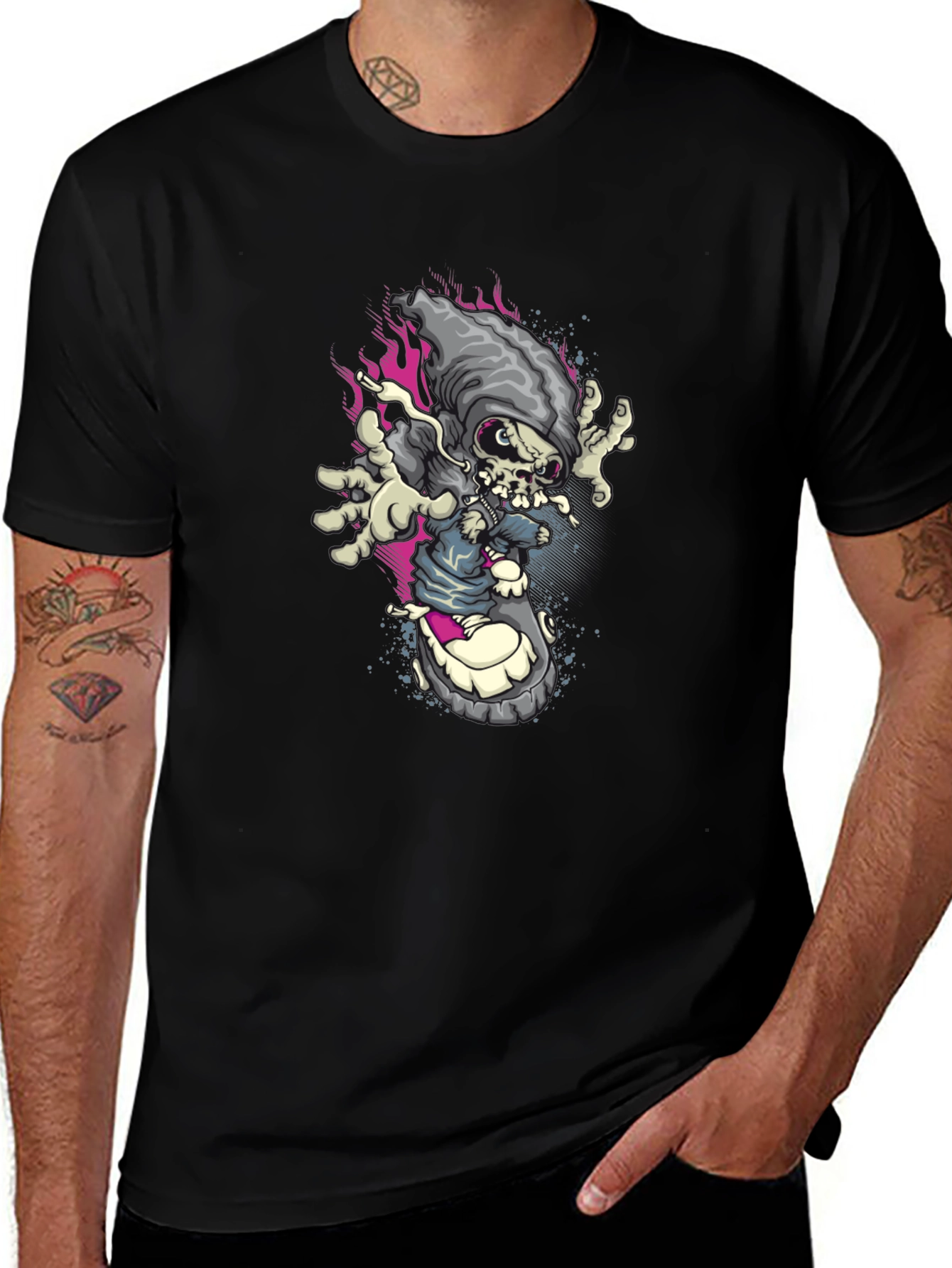Skate Reaper Graphic Tee - Edgy Streetwear