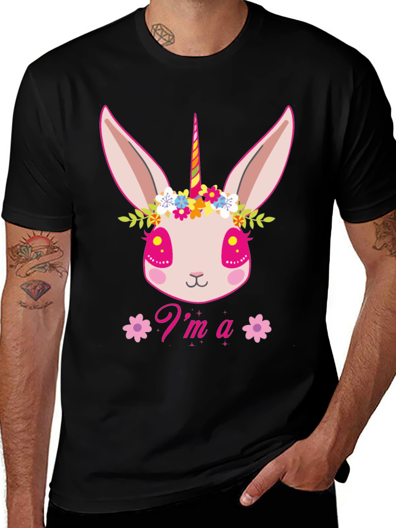 Im a Unibunny Black T-Shirt