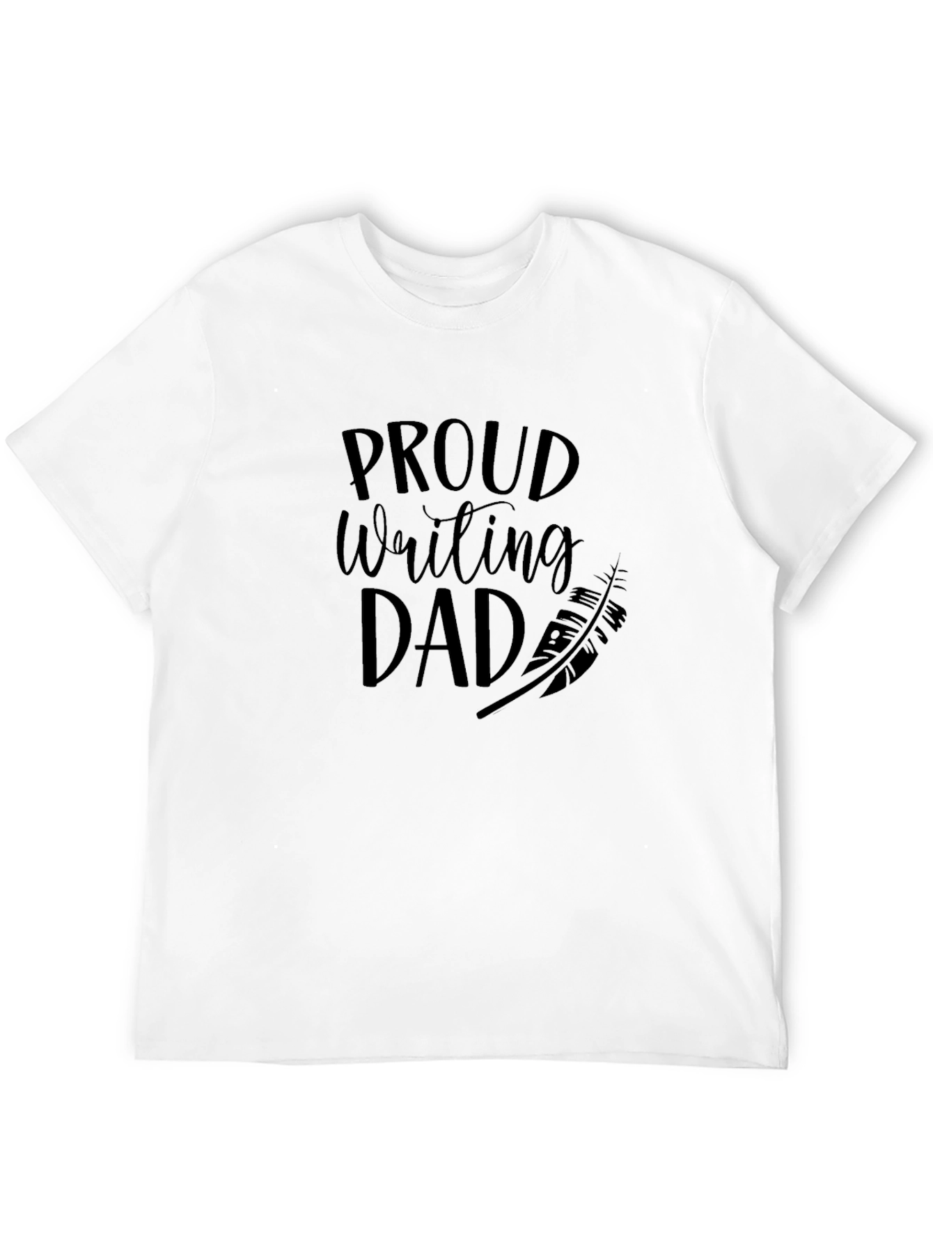 Proud Writing Dad Black T-Shirt