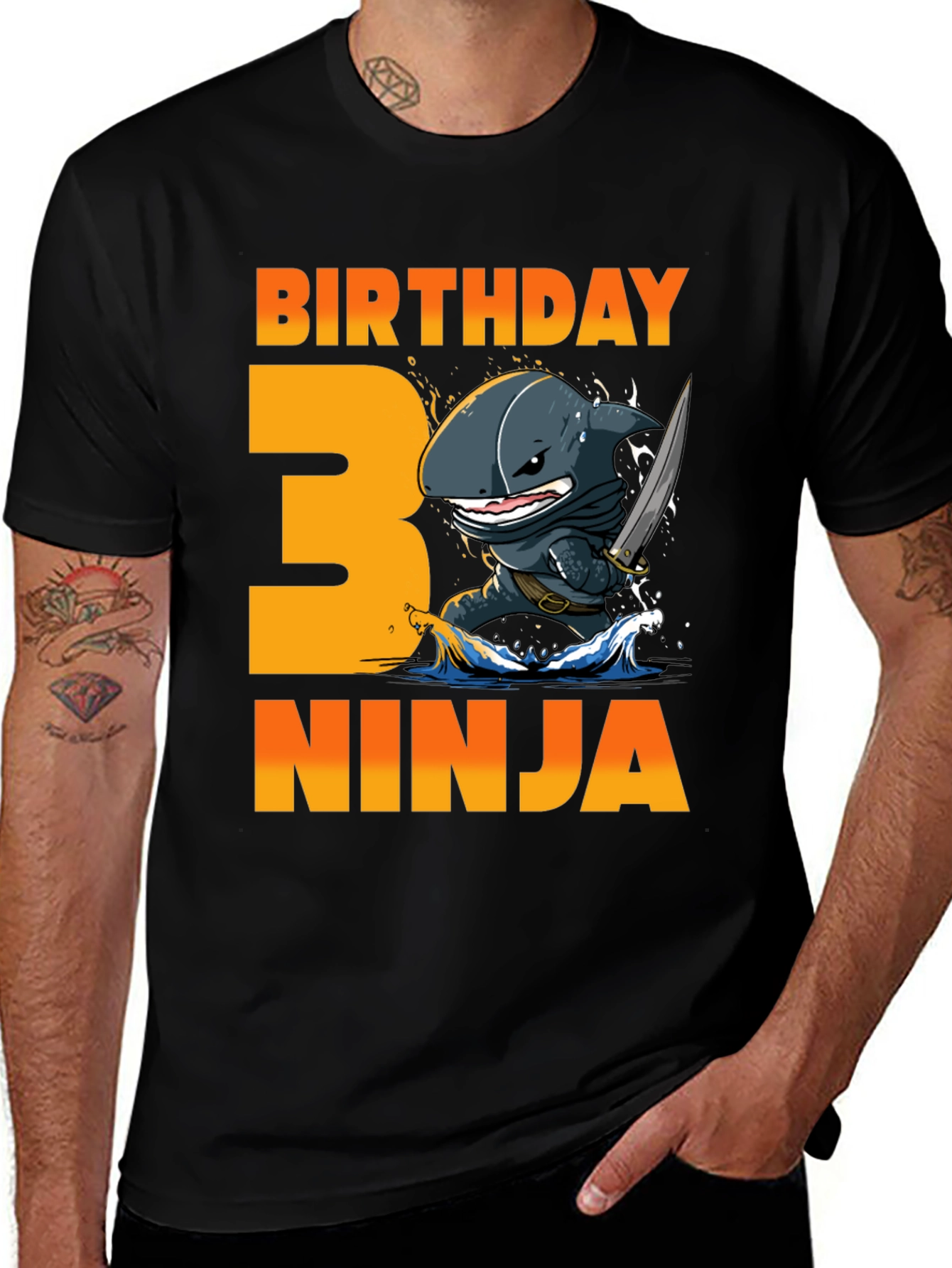 Birthday Ninja Shark 3rd Birthday T-Shirt