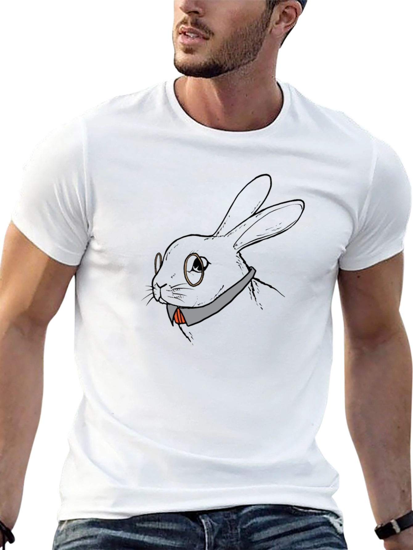 Black Rabbit with Glasses Tee