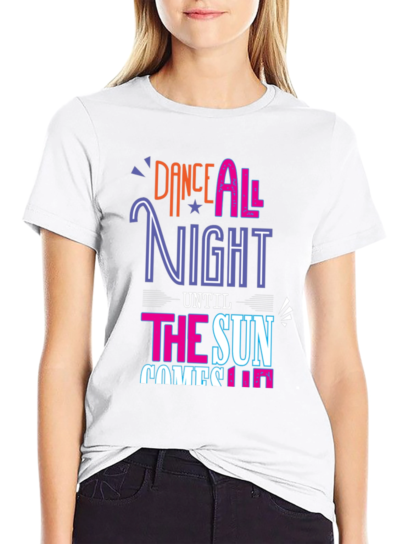 Dance All Night Graphic Tee - Black