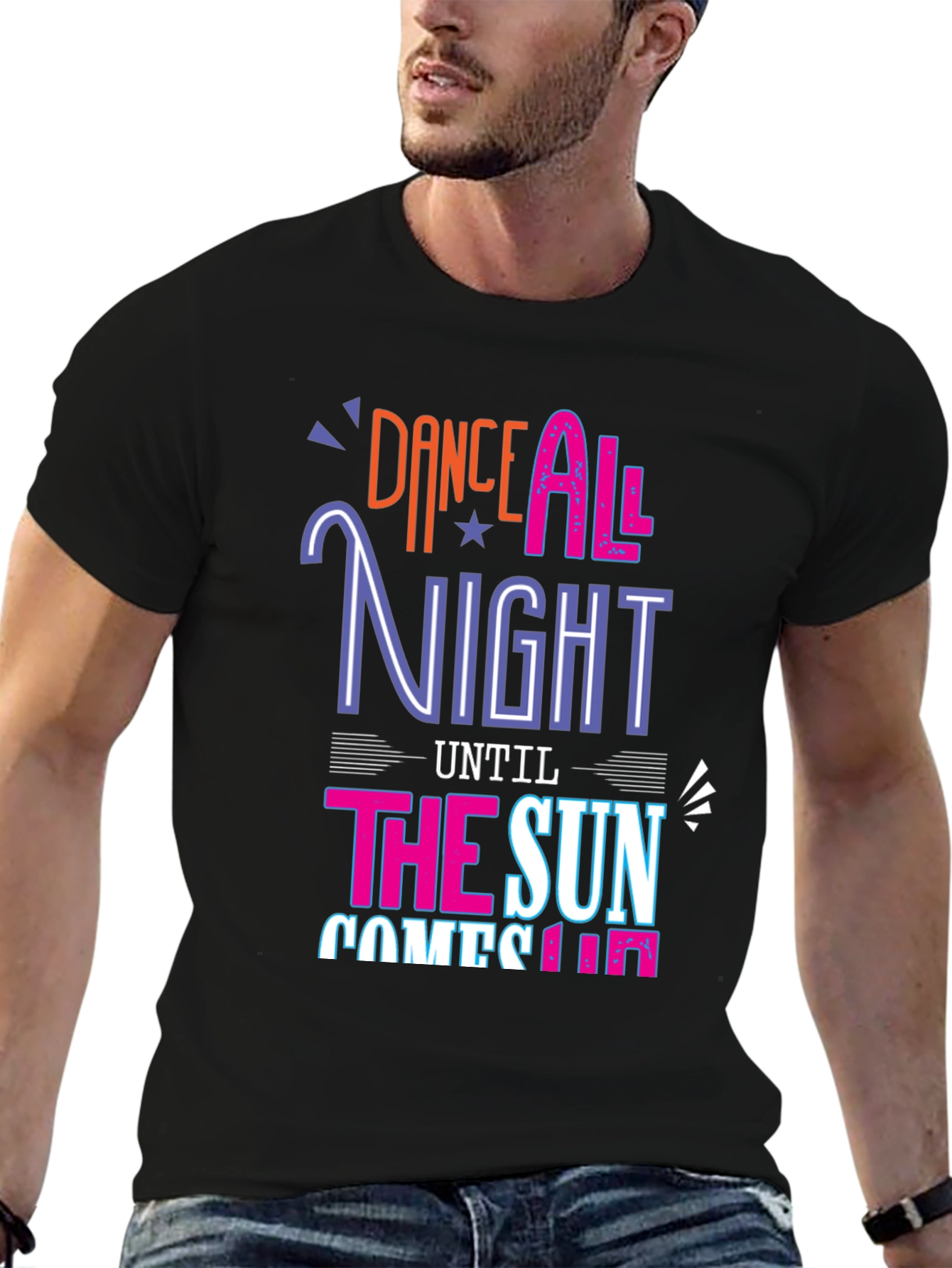 Dance All Night Graphic Tee - Black
