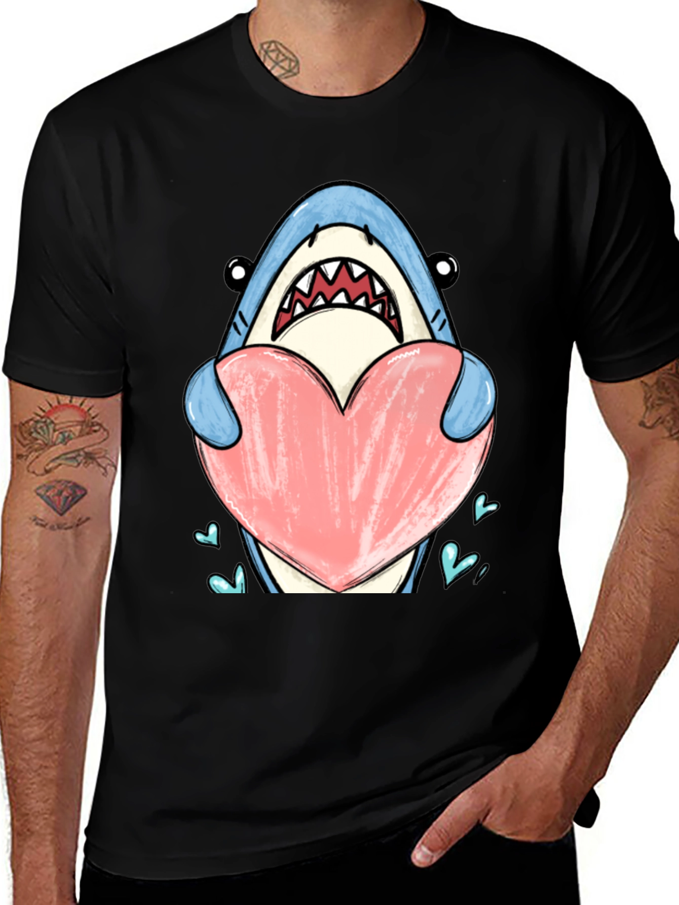 Shark Heart Graphic T-Shirt - Love Bites!