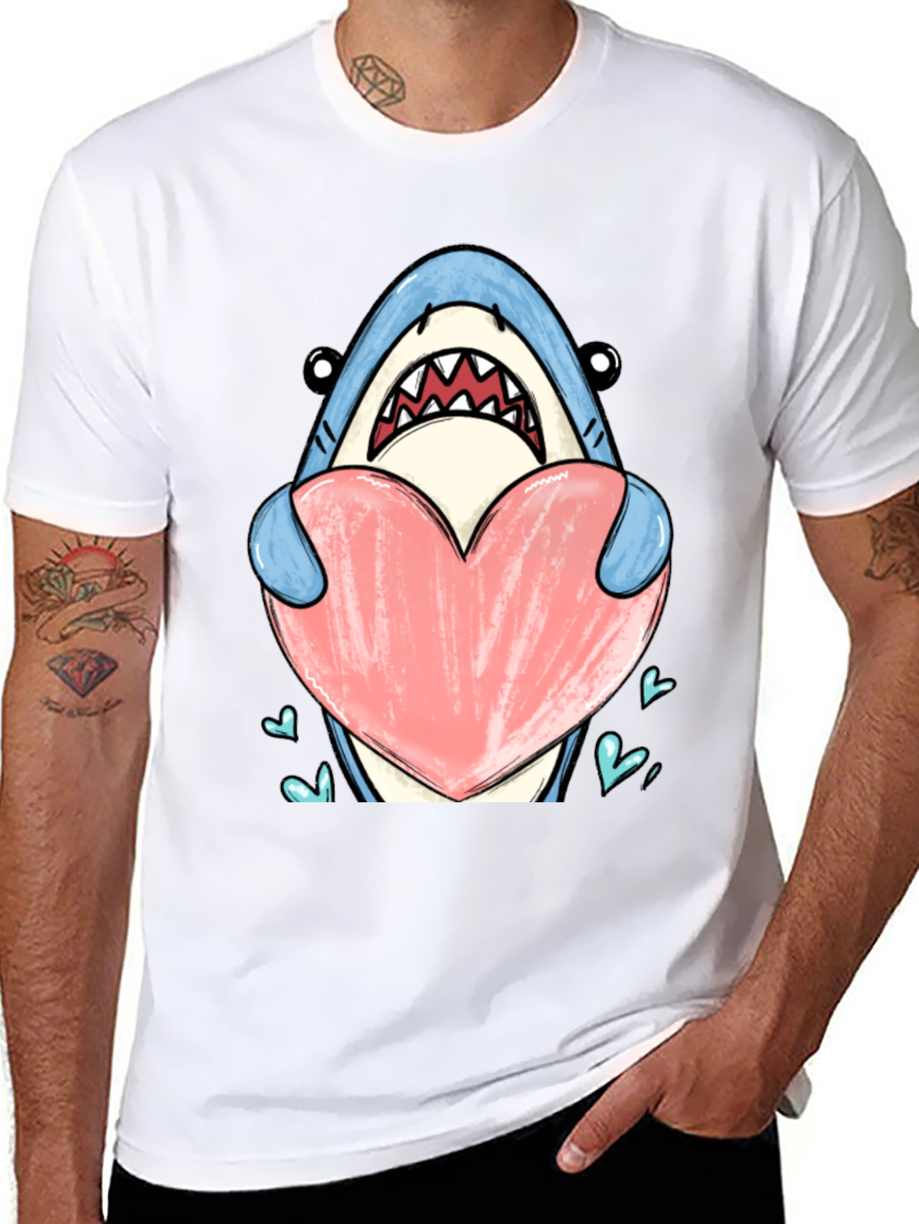 Shark Heart Graphic T-Shirt - Love Bites!