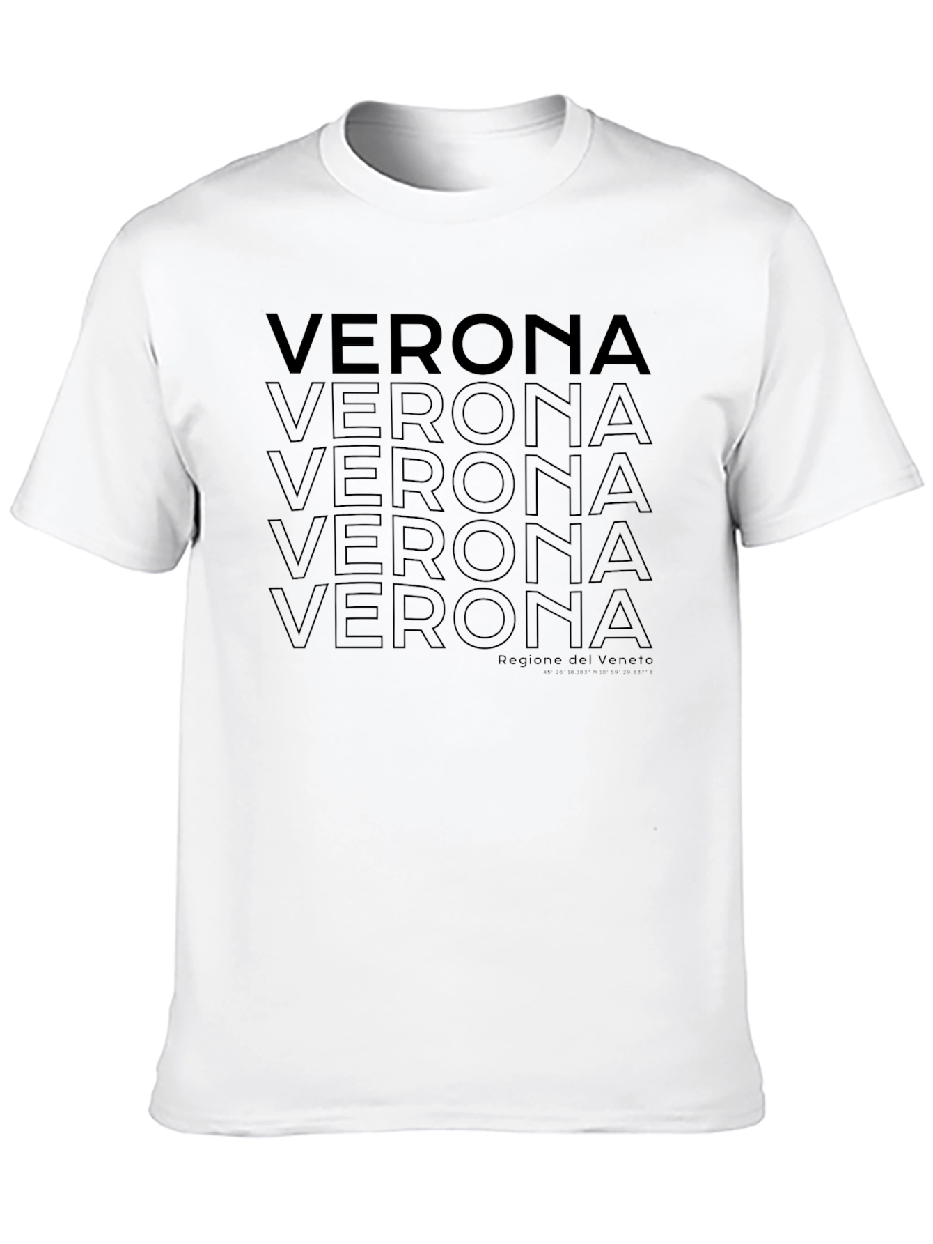 Verona Italy Text Graphic Black T-Shirt
